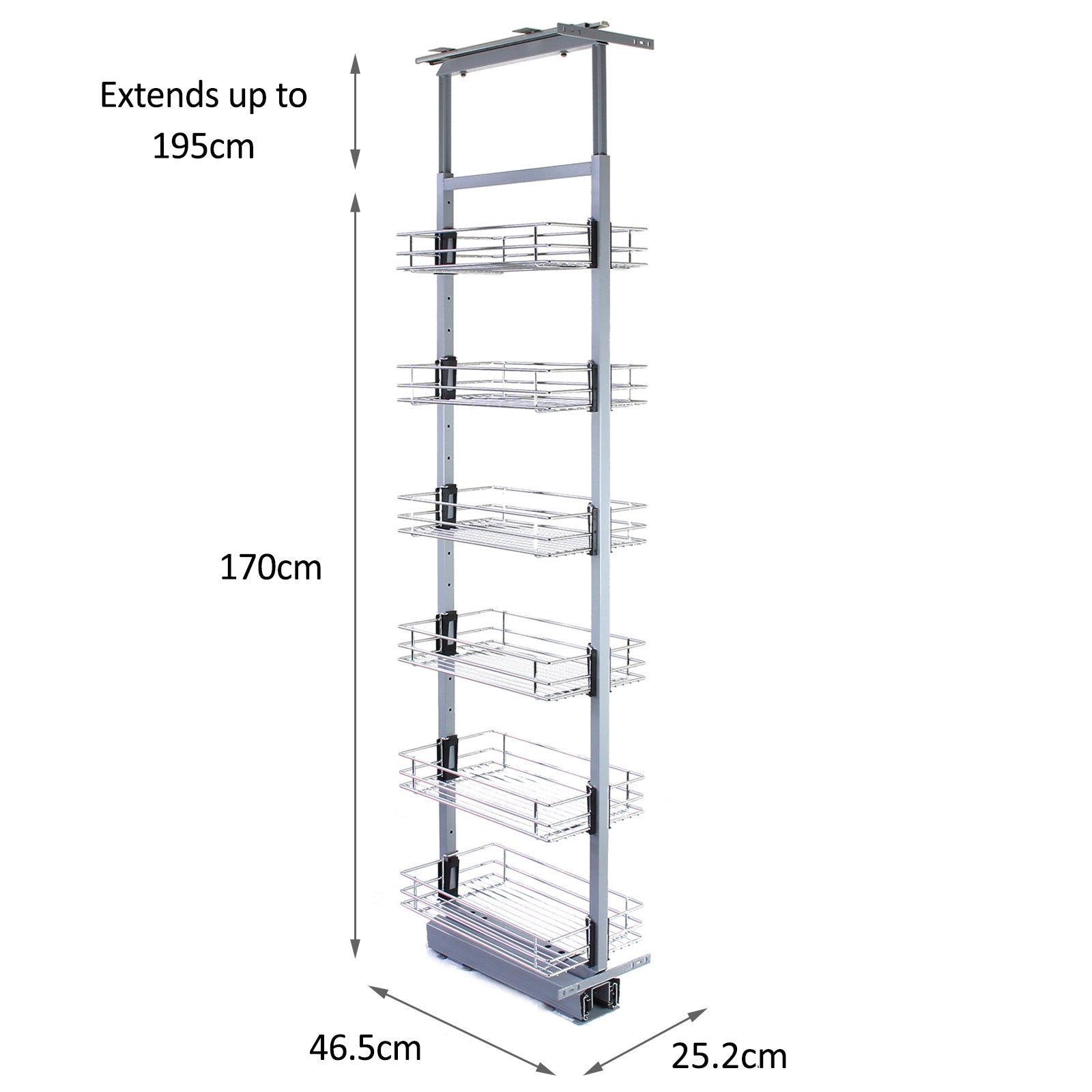 Q-Rax Ristorazione Colonna Estraibile Inox 6 Cestelli 170-195 cm
