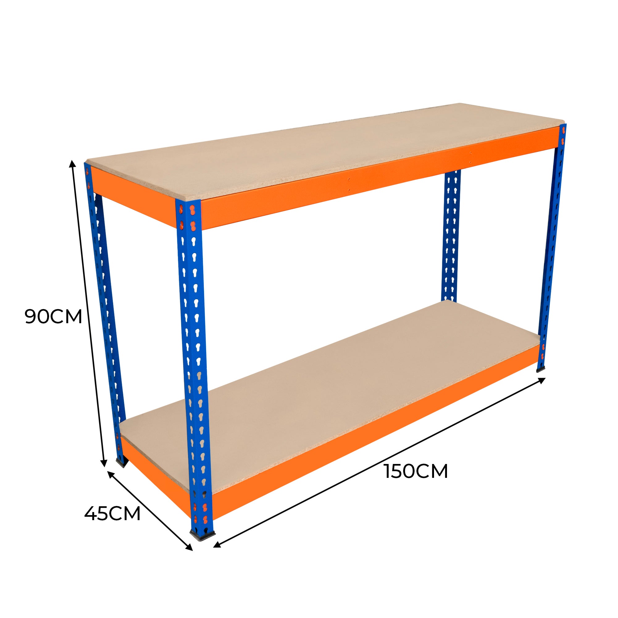 Q-Rax S-Rax Banco da Lavoro 2 Ripiani 150x45x90 cm 300 kg
