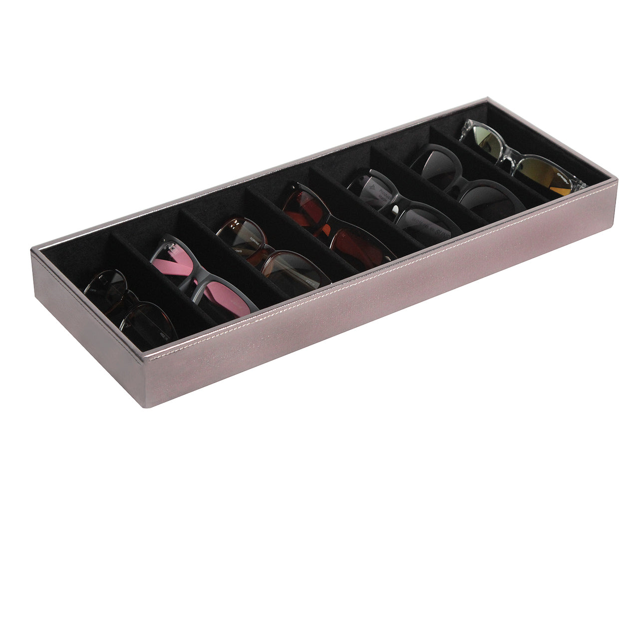 Jackcube Design porta occhiali pelle argento 7 scomparti