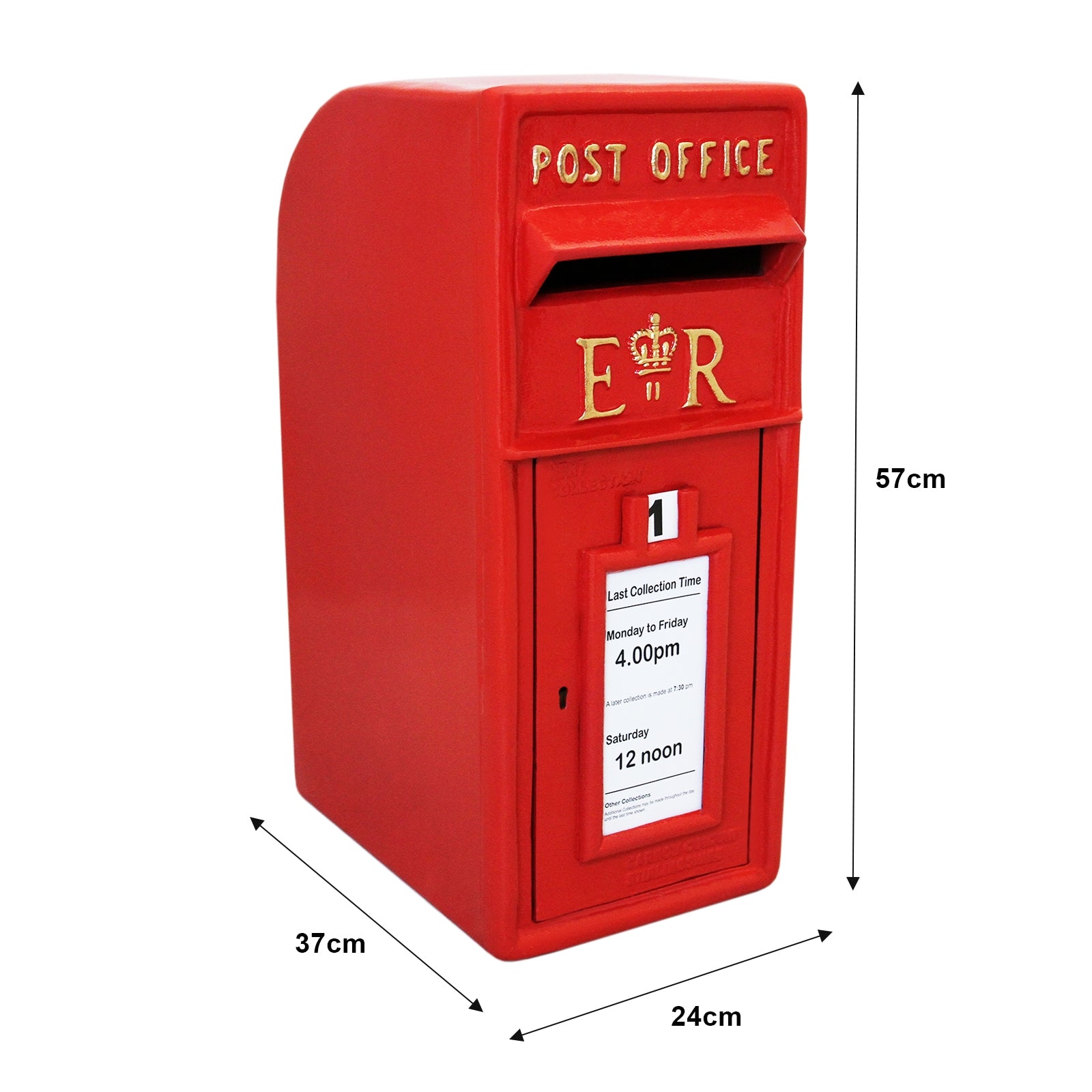 Q-Rax Cassetta Postale Britannica con Piedistallo rossa ghisa