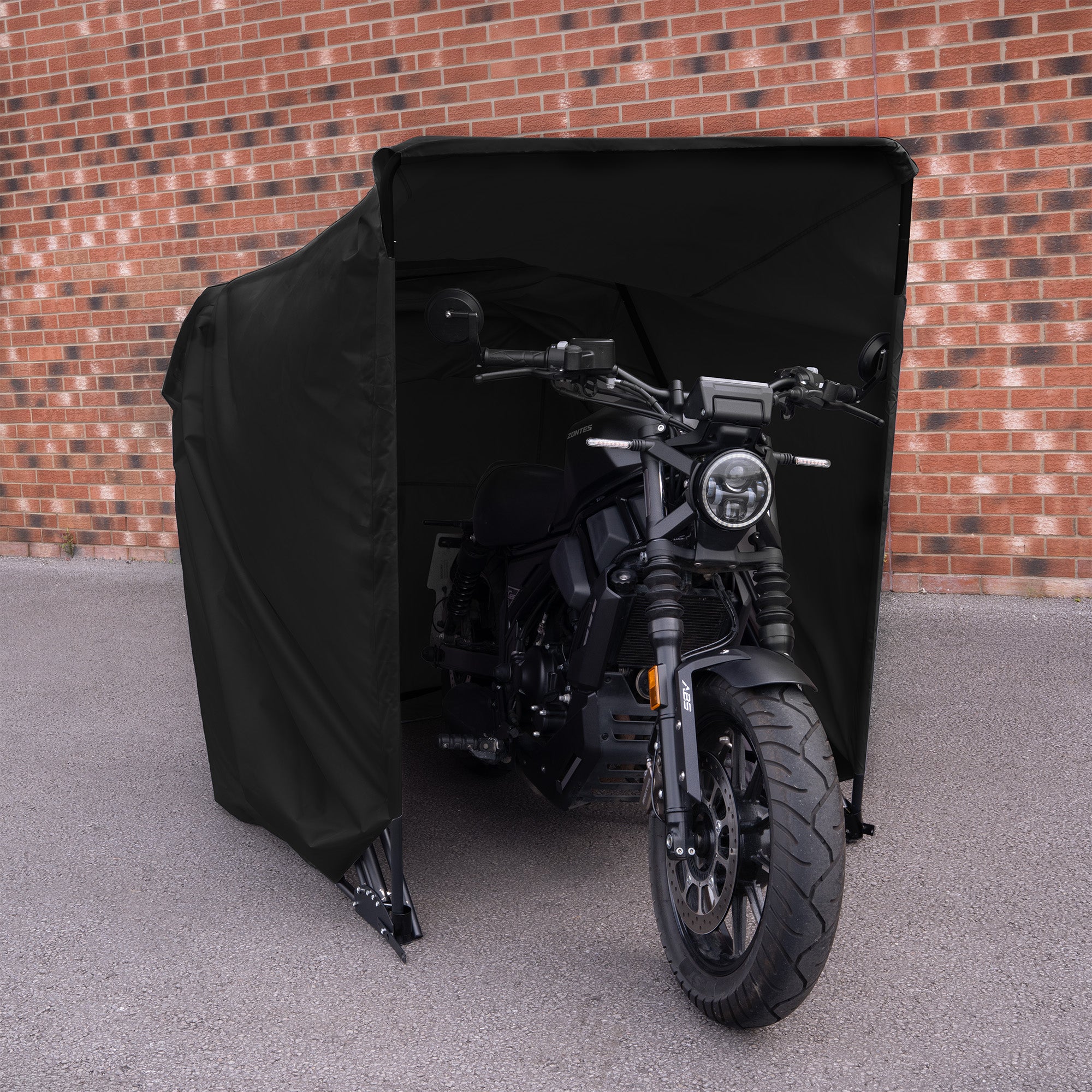 Q-Rax Mobili da Esterno Tenda Moto Large Nera impermeabile UV