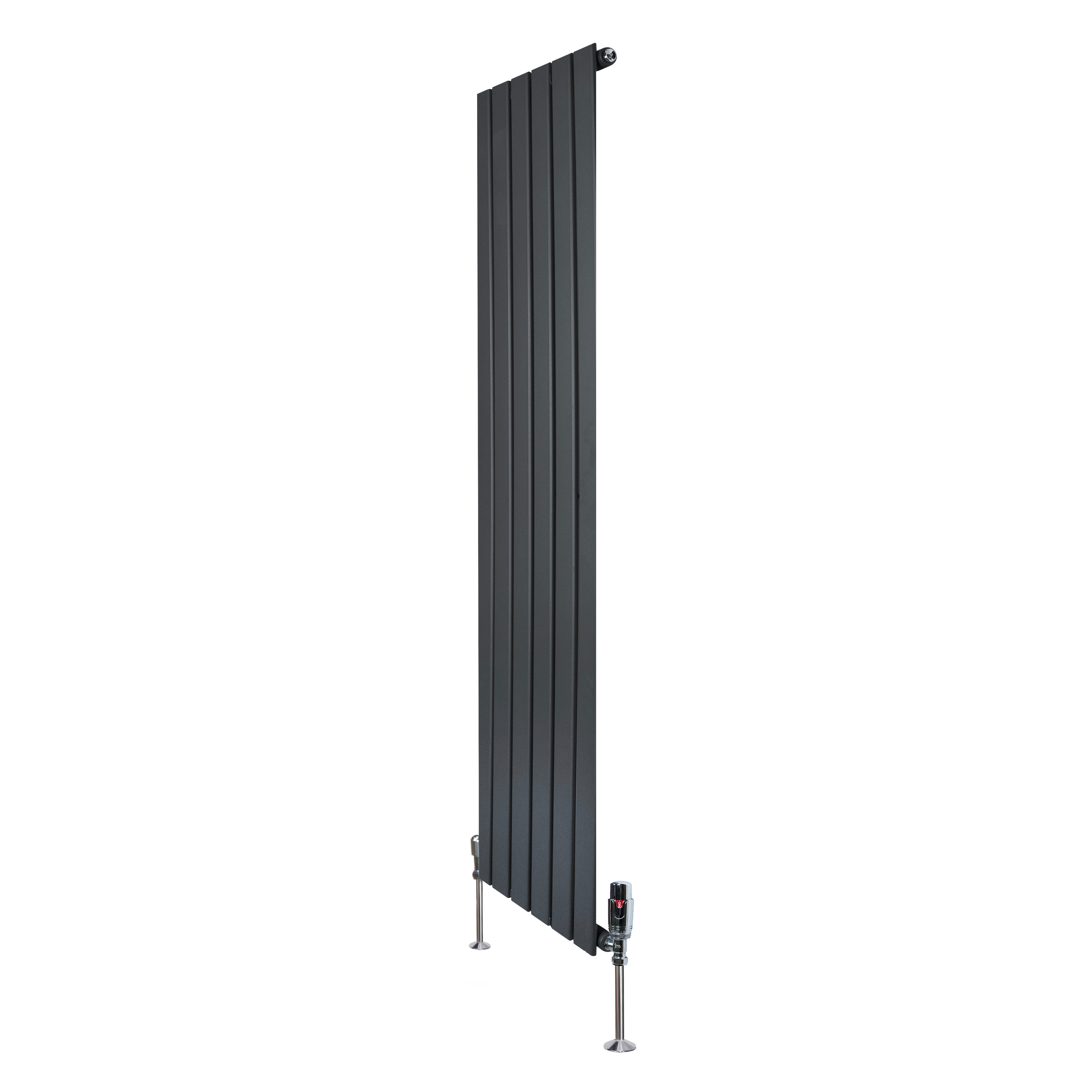 Q-Rax Radiatore Verticale 1600x420 Antracite con Valvole