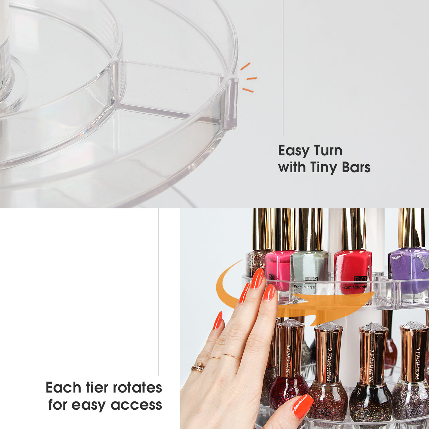 Jackcube Design Makeup Jewelry Stand 5 Piani Portasmalti Acrilico Girevole