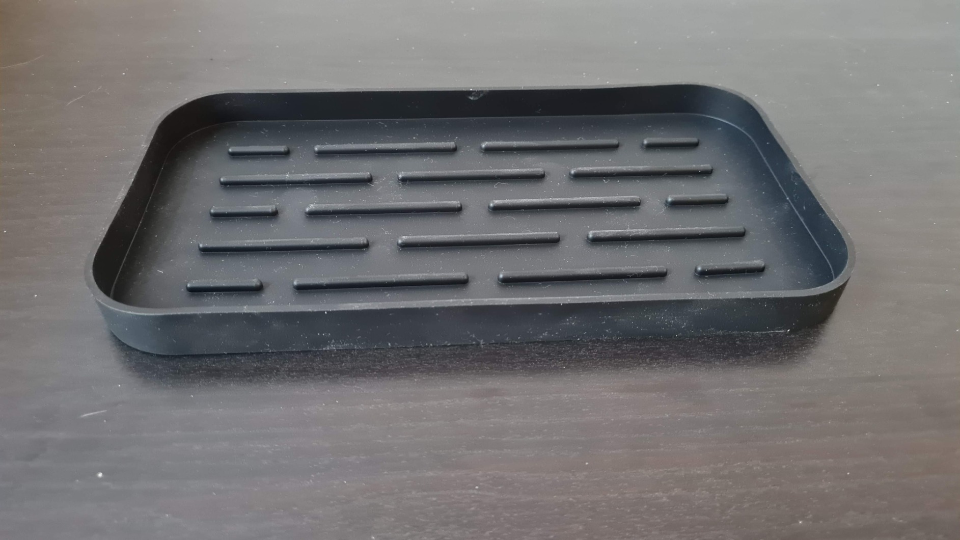 HGYZE Porta Spugna e Scolapiatti Tappetino Silicone Nero 25,5x14