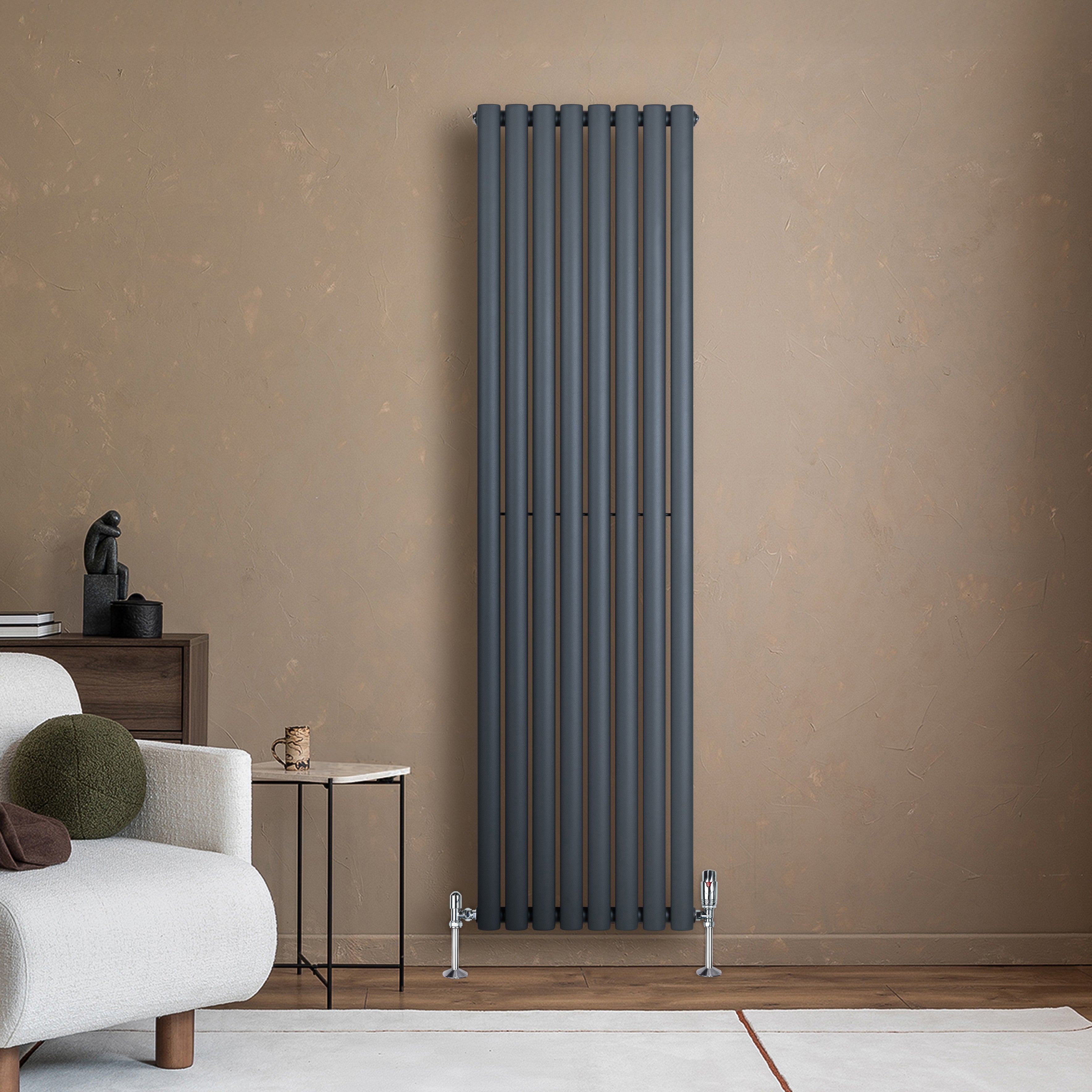 Q-Rax Radiatore verticale ovale 1800x480 antracite 4325BTU