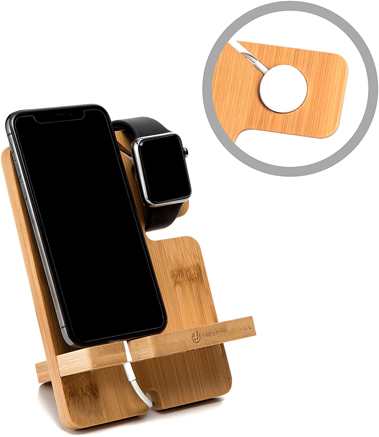 Jackcube Design Home Office dock ricarica bambù organizer