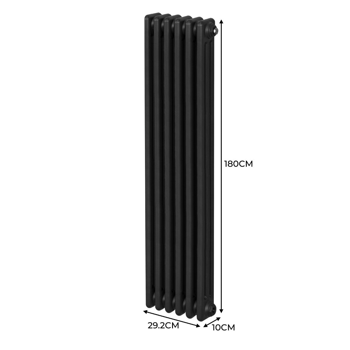 Q-Rax Radiatori Tradizionali 3 Colonne termosifone nero 1800x292