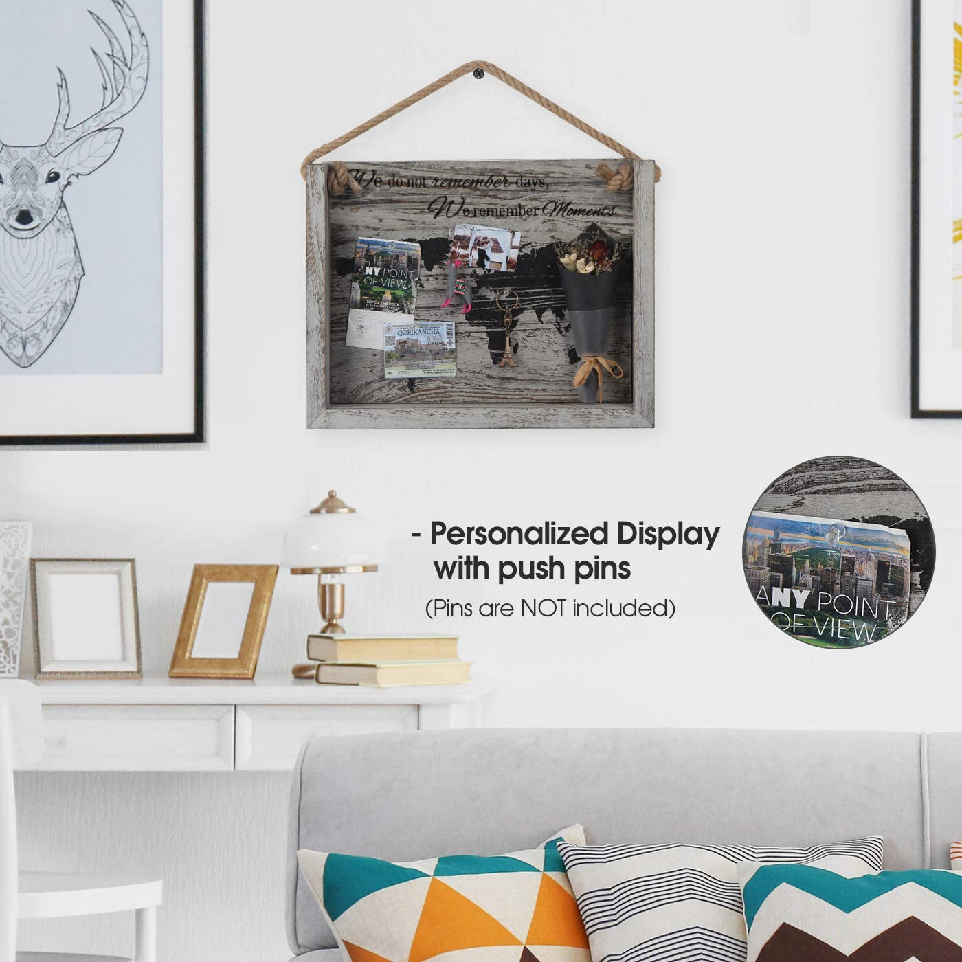 Jackcube Design Display Shadow Box Ricordi Legno Bianco Corda