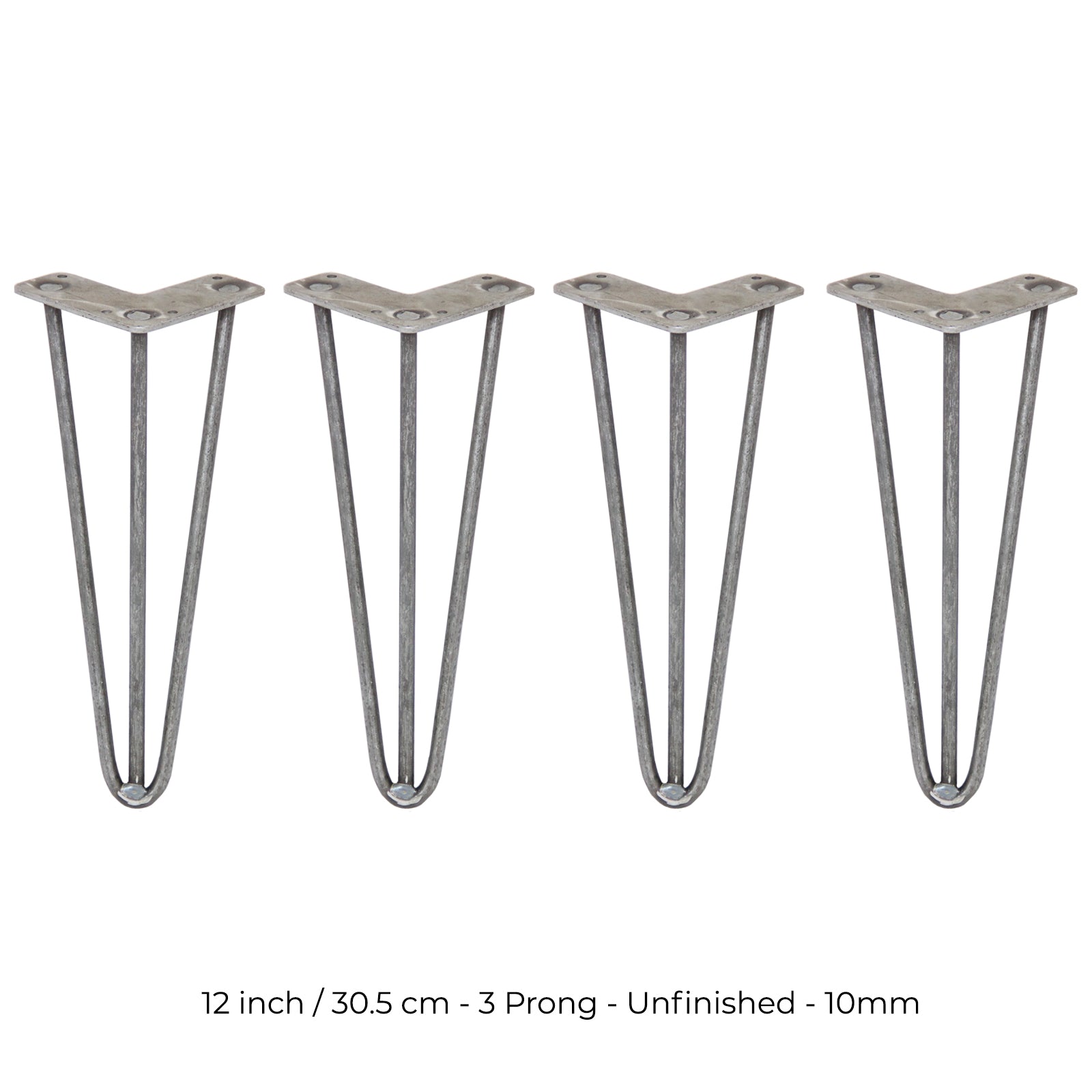 Q-Rax 4 Gambe Tavolo Forcina 30,5cm Acciaio 3 Rebbi