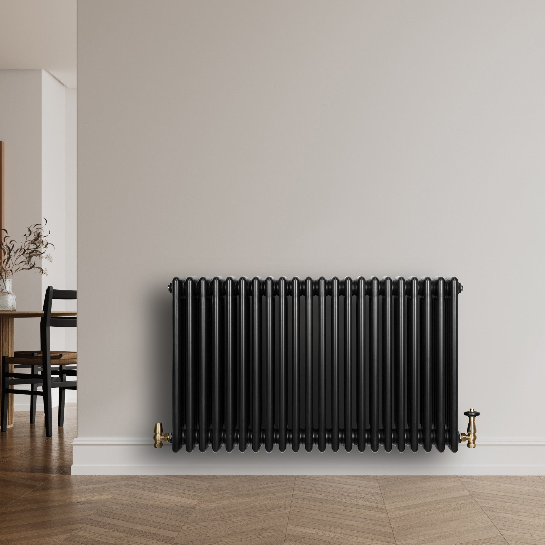 Q-Rax Radiatori Tradizionali 4 Colonne Termosifone 600x1010 Nero