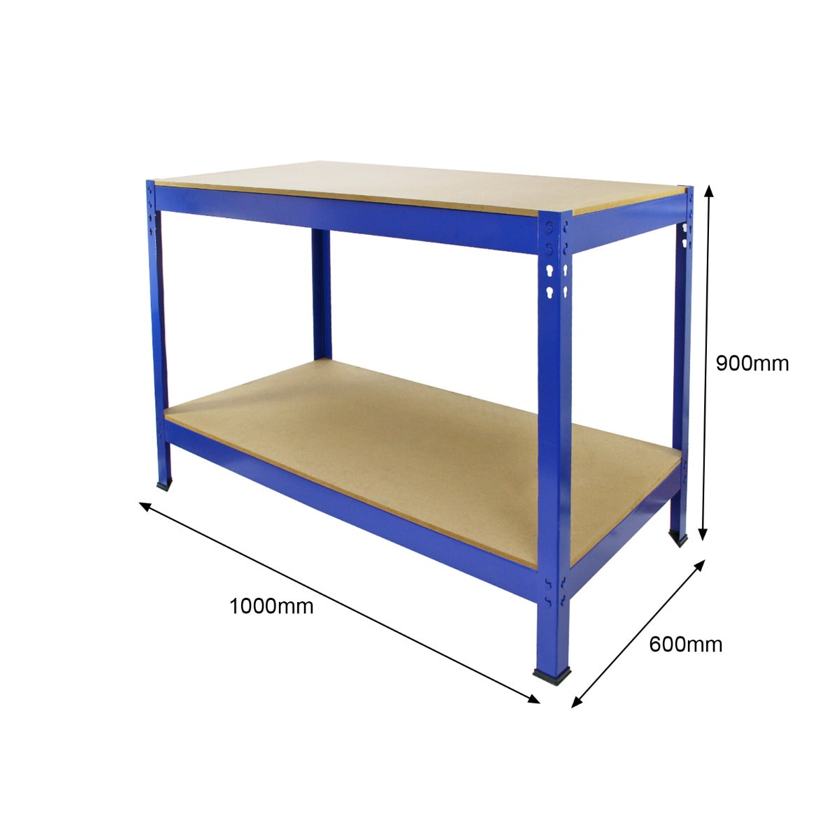Q-Rax Banco da Lavoro Blu 100 cm Portata 200 Kg per Ripiano