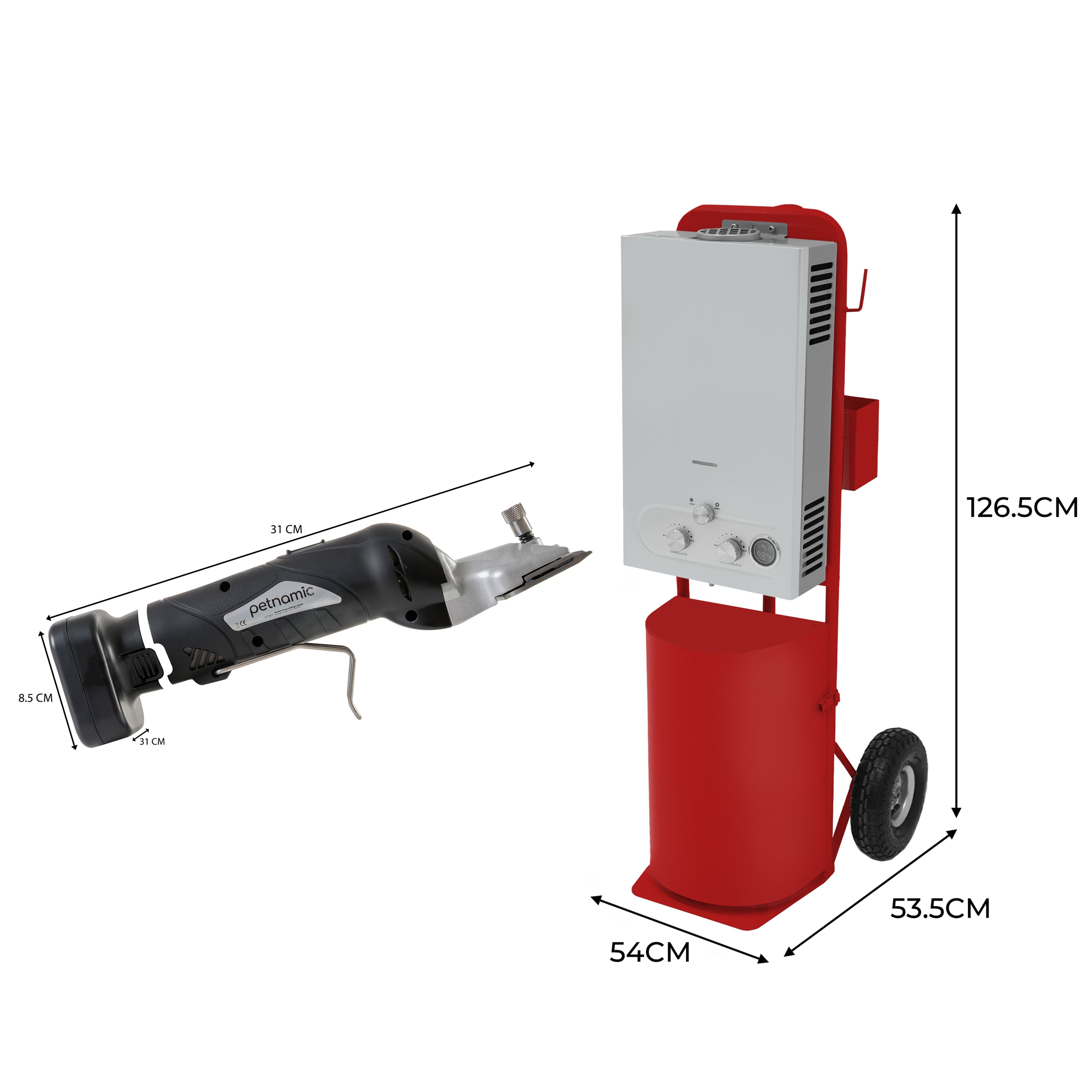 Q-Rax Doccia Cavalli Tosatrice Senza Filo Rossa 18L 180W