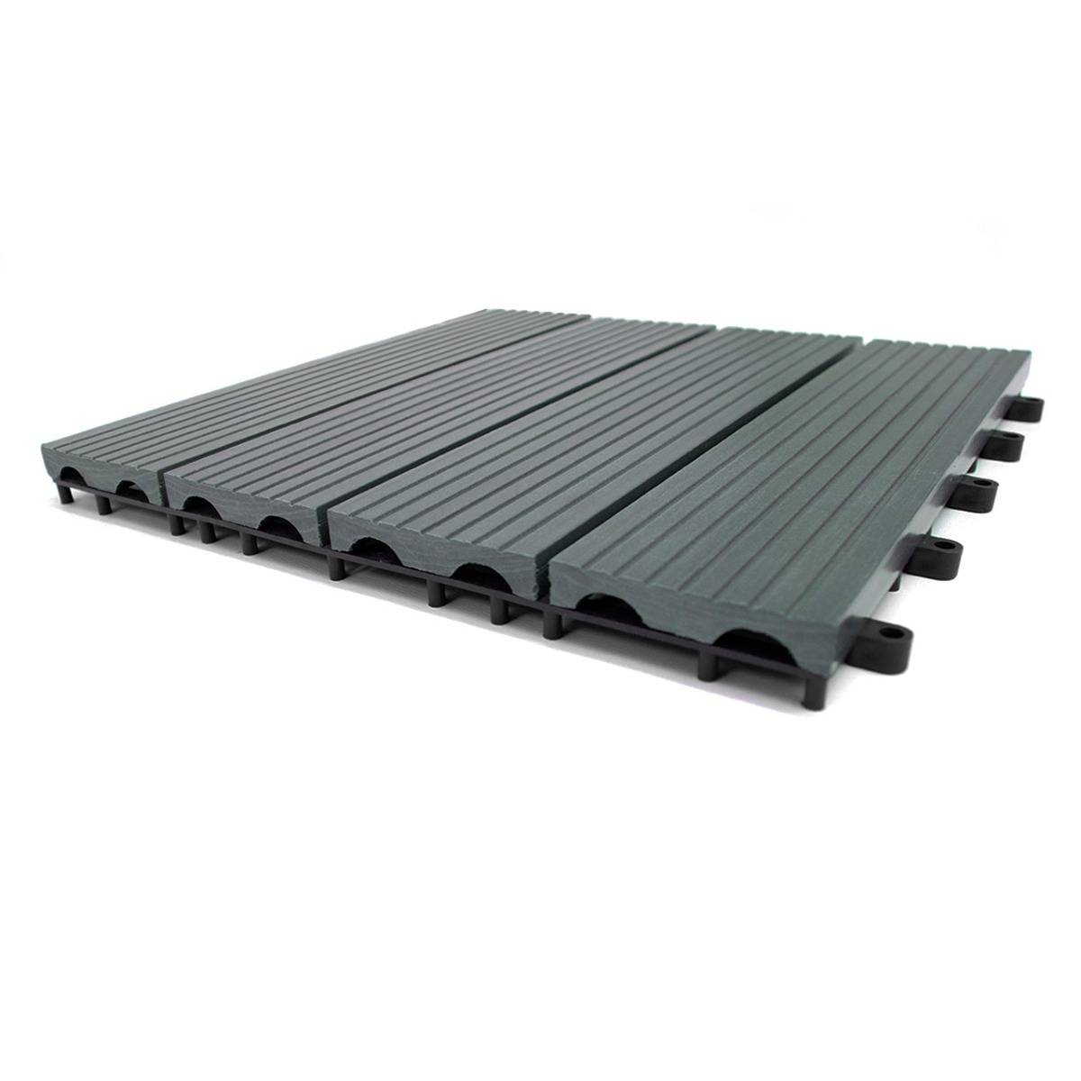Q-Rax Piastrelle WPC 30x30 Grigio x66 da 6 m² Incastro