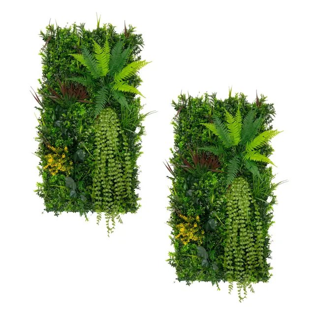 Q-Rax Piastrelle Parete Piante Artificiali 50x100cm 2Pz