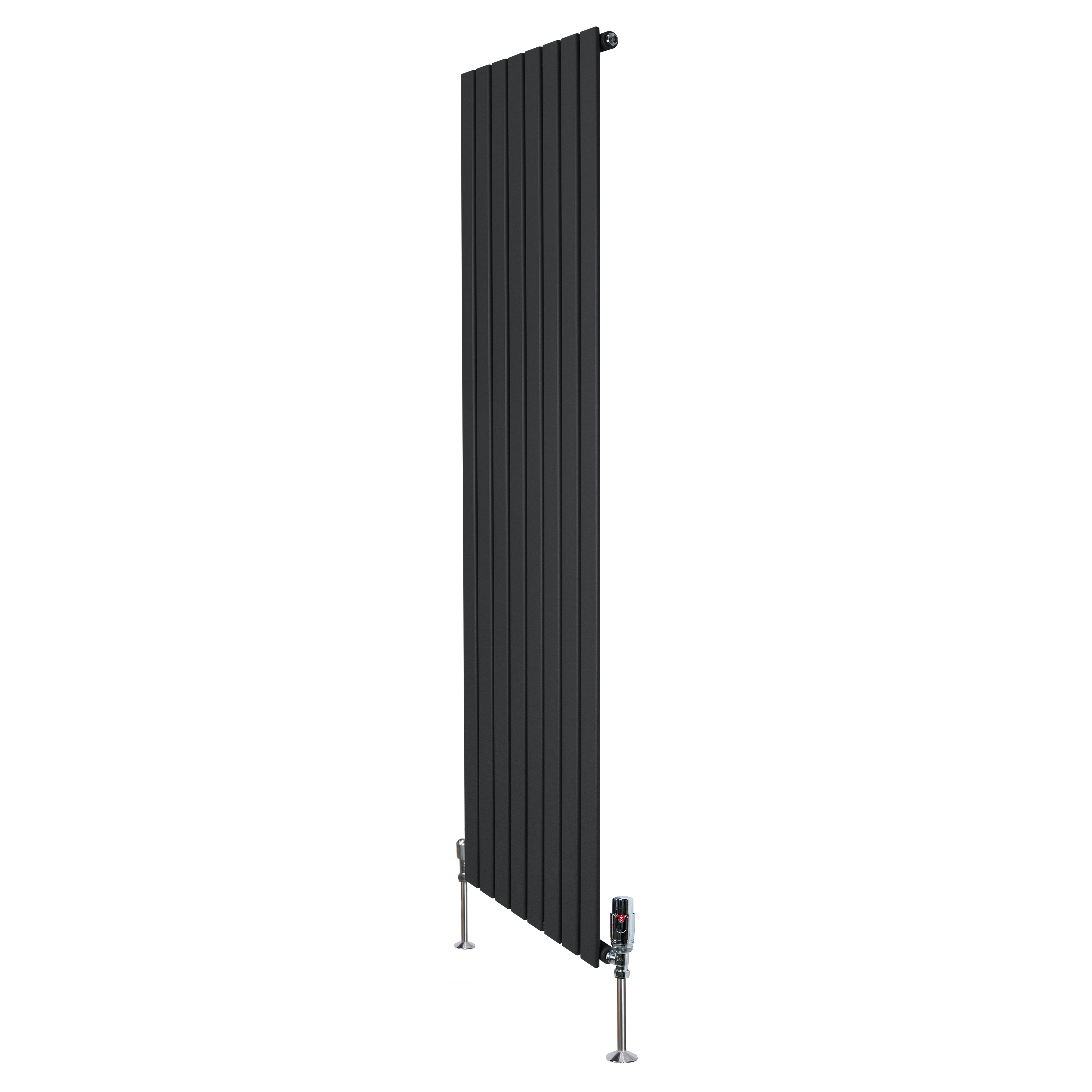 Q-Rax Radiatori a Pannelli Piatti Radiatore 1800x560 mm Nero Valvole