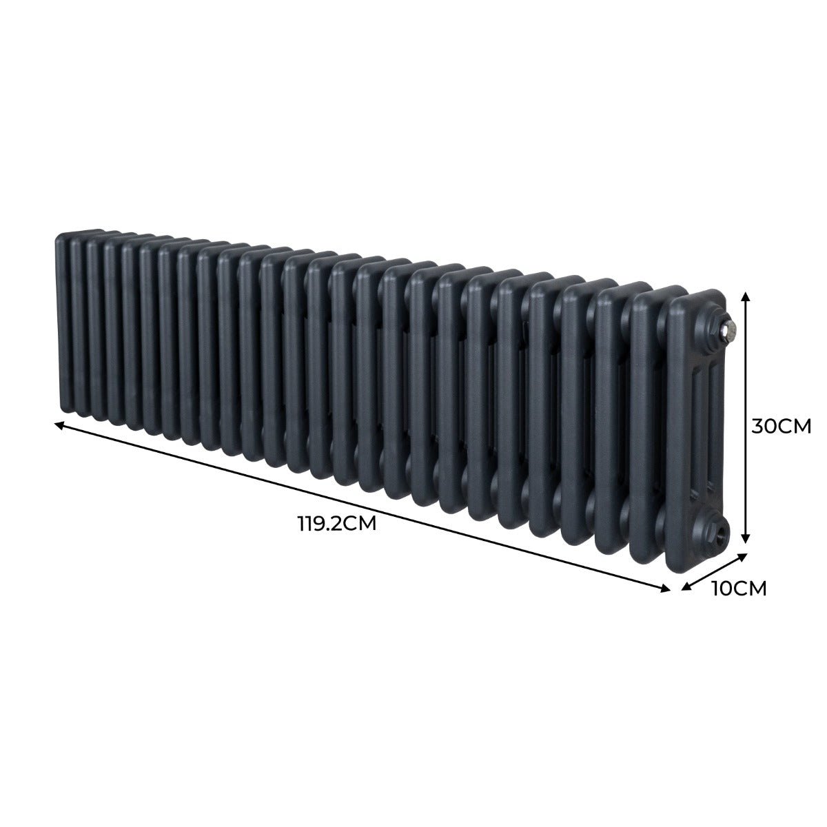 Q-Rax Radiatore Tradizionale 3 Colonne 300x1192mm Antracite