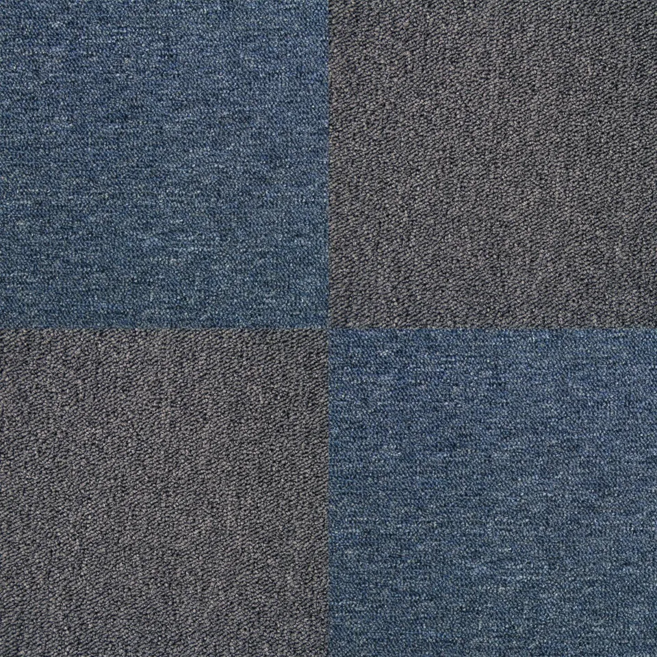 Q-Rax Accessori Casa 40 mattonelle moquette 10mq nero-blu 50x50cm