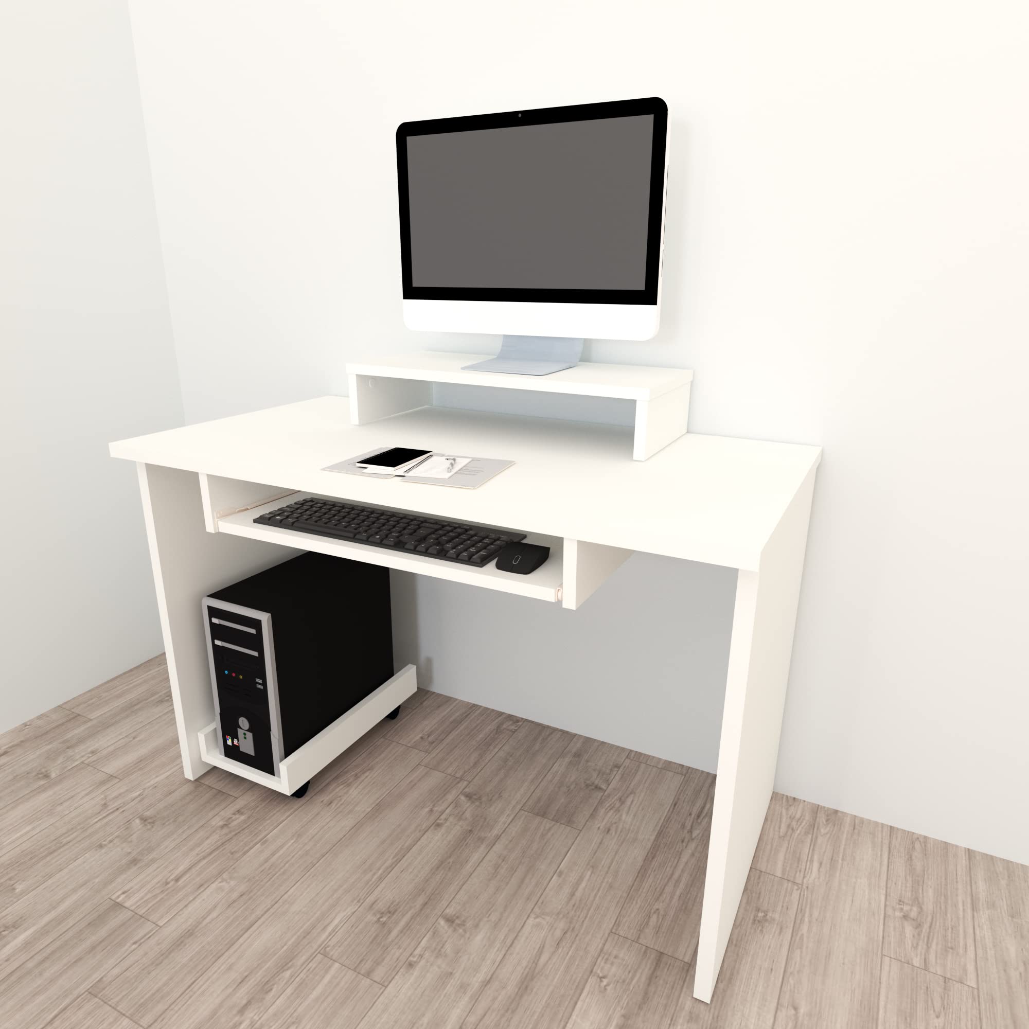 Henor Scrivania 100x60x75 cm Tavolo ufficio Bianco studio