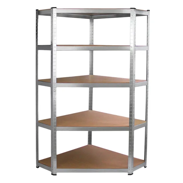 Q-Rax Galwix Scaffale Angolo 90cm Grigio 5 Ripiani Acciaio