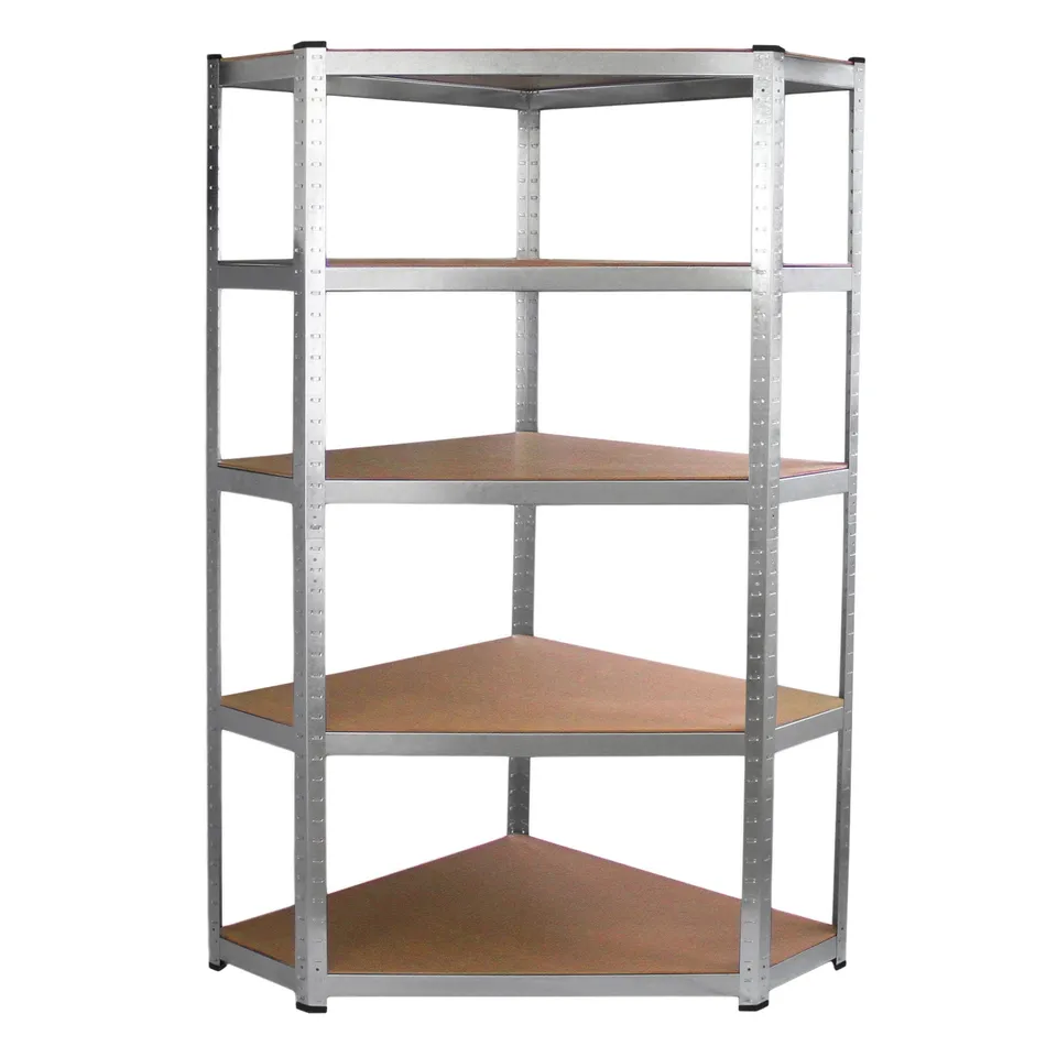 Q-Rax Galwix Scaffale Angolo 90cm Grigio 5 Ripiani Acciaio