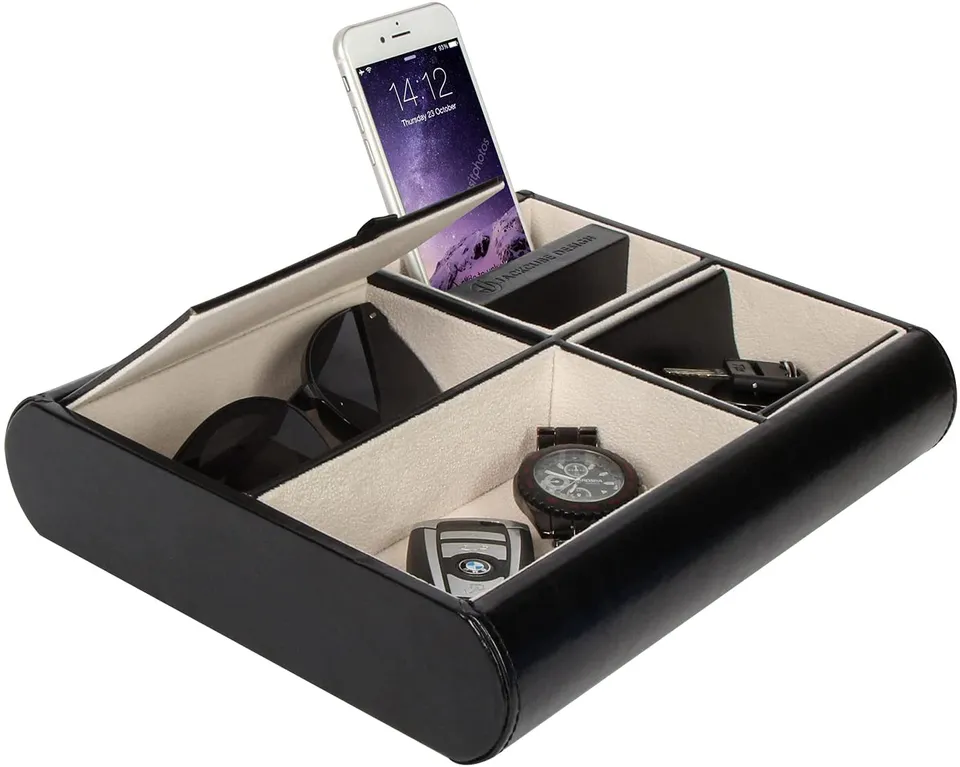 Jackcube Design Dressroom vassoio svuotatasche nero pelle ricarica