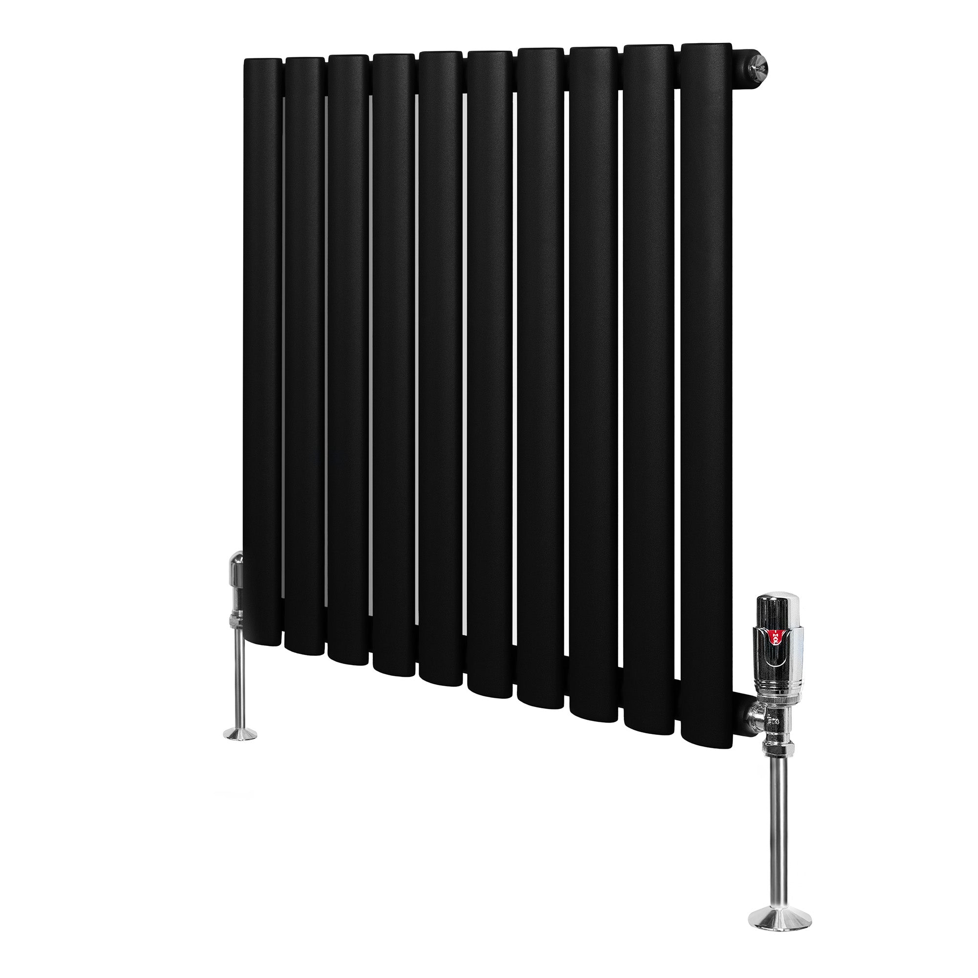 Q-Rax Tradizionali 600x600 Radiatore Nero con Valvole