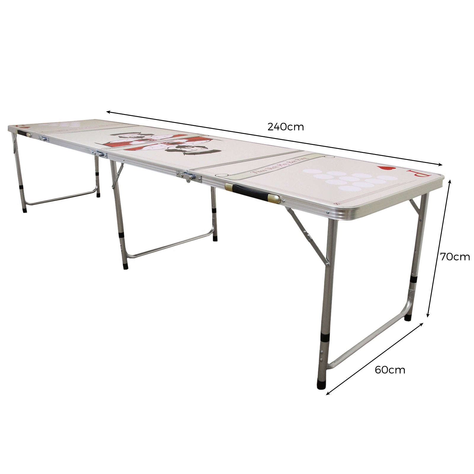 Q-Rax Tavolo beer pong pieghevole 240 cm altezza regolabile