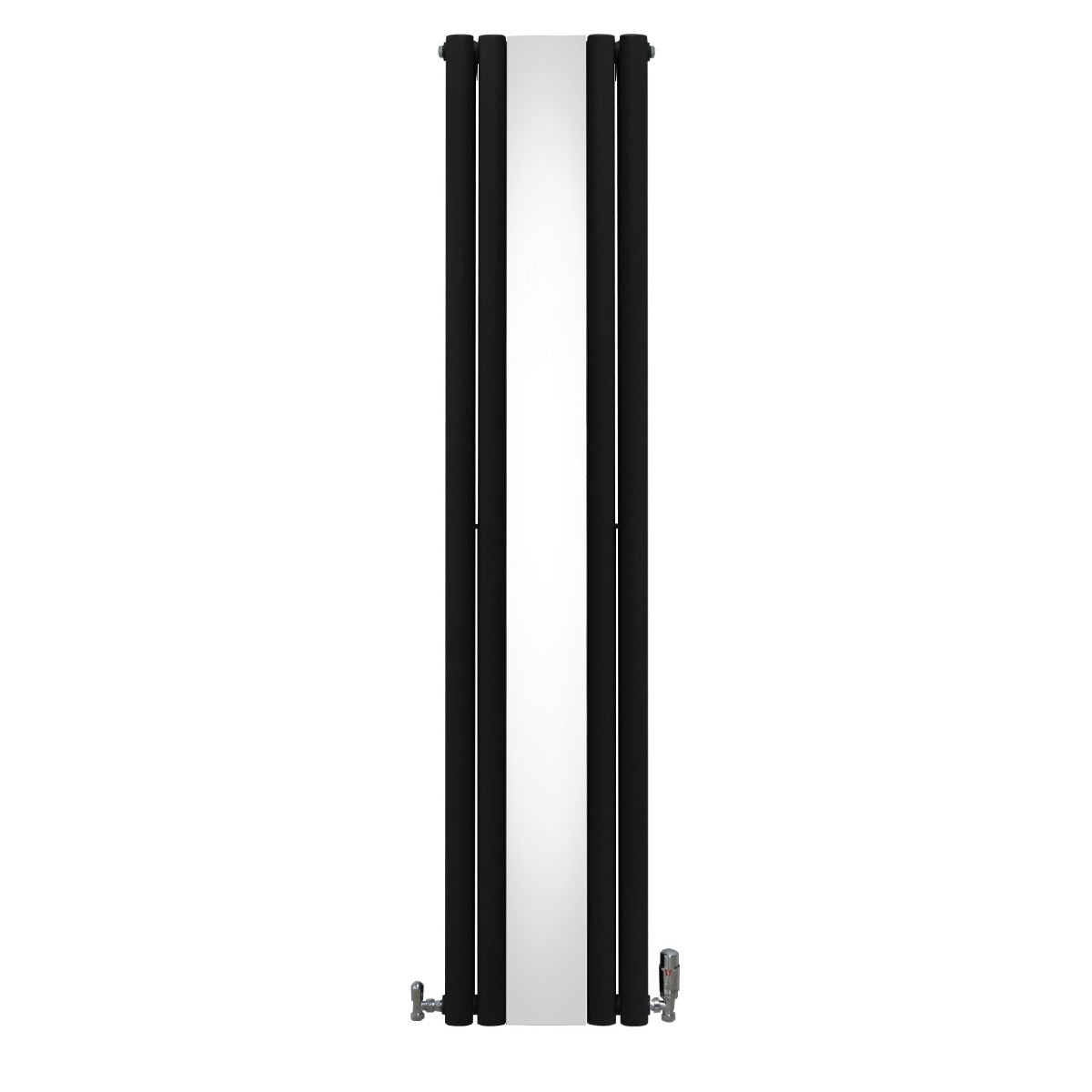Q-Rax Radiatore Pannello Ovale Specchio 1800x380 Nero