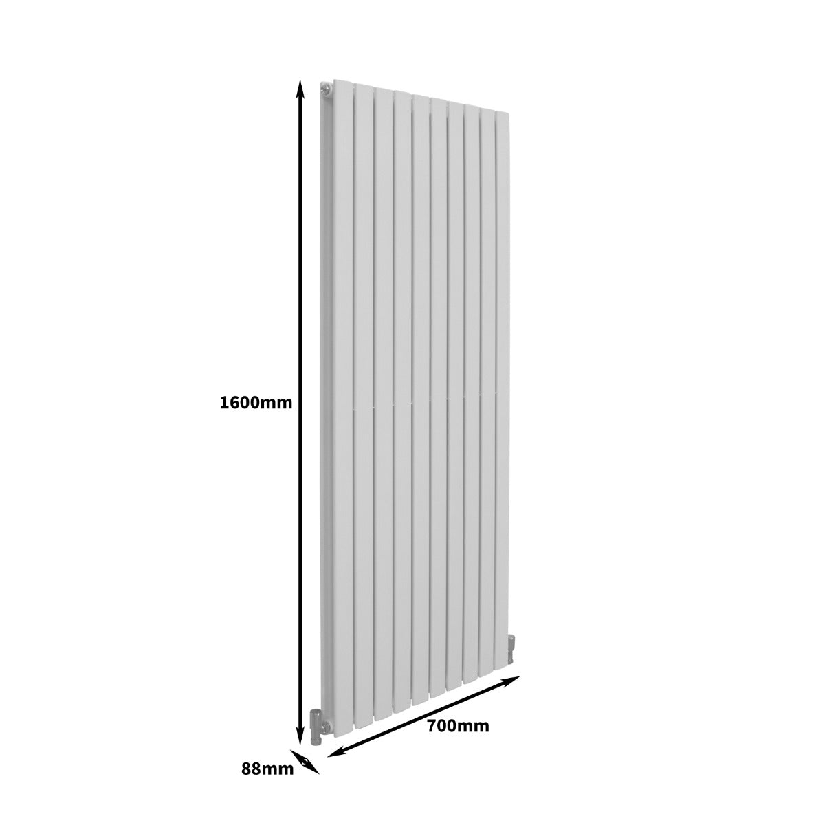 Q-Rax Radiatore Orizzontale Bianco 160x70 Doppio Acciaio