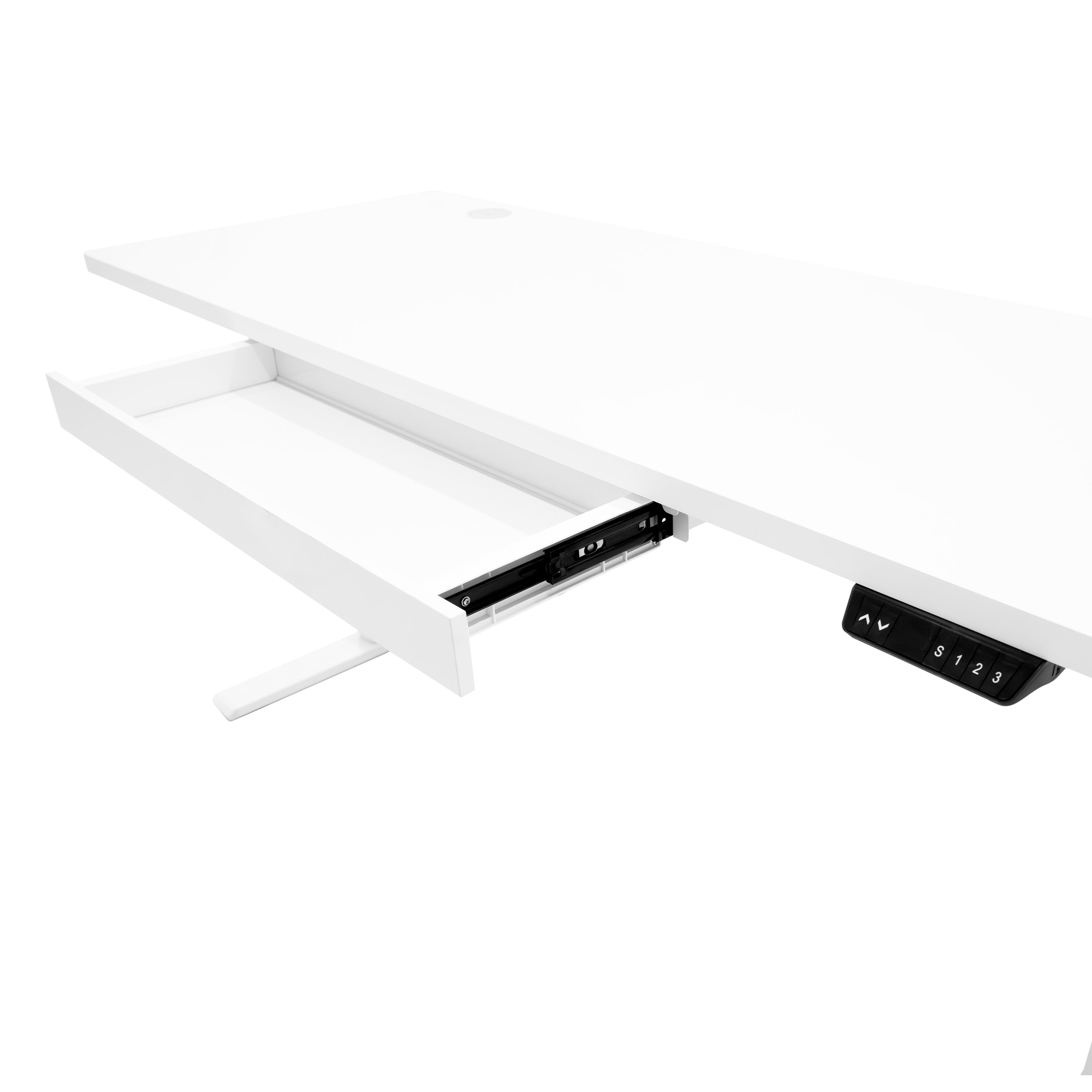 Q-Rax Scrivania Elettrica 160x60 Tavolo Bianco con Cassetto USB