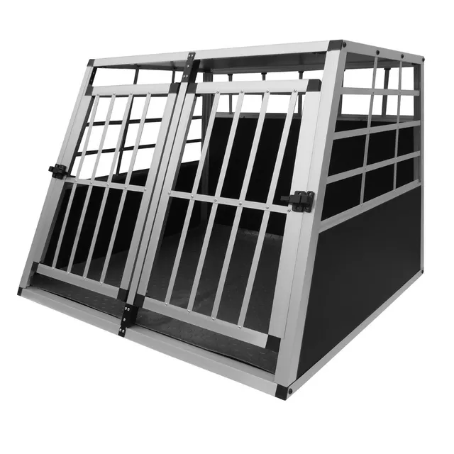 Q-Rax Gabbia Cani Auto Doppia trasportino grande alluminio