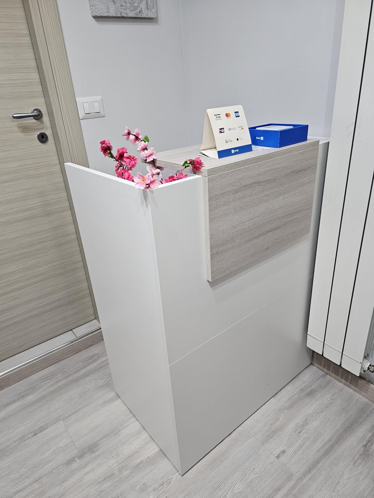 Henor Banchi bancone OJA 80x50x107 cm bianco quercia Stel