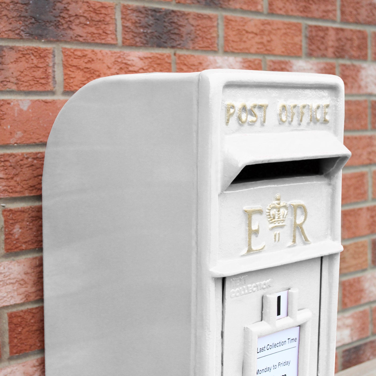Q-Rax Cassetta Postale Britannica cassetta lettere bianca piedistallo