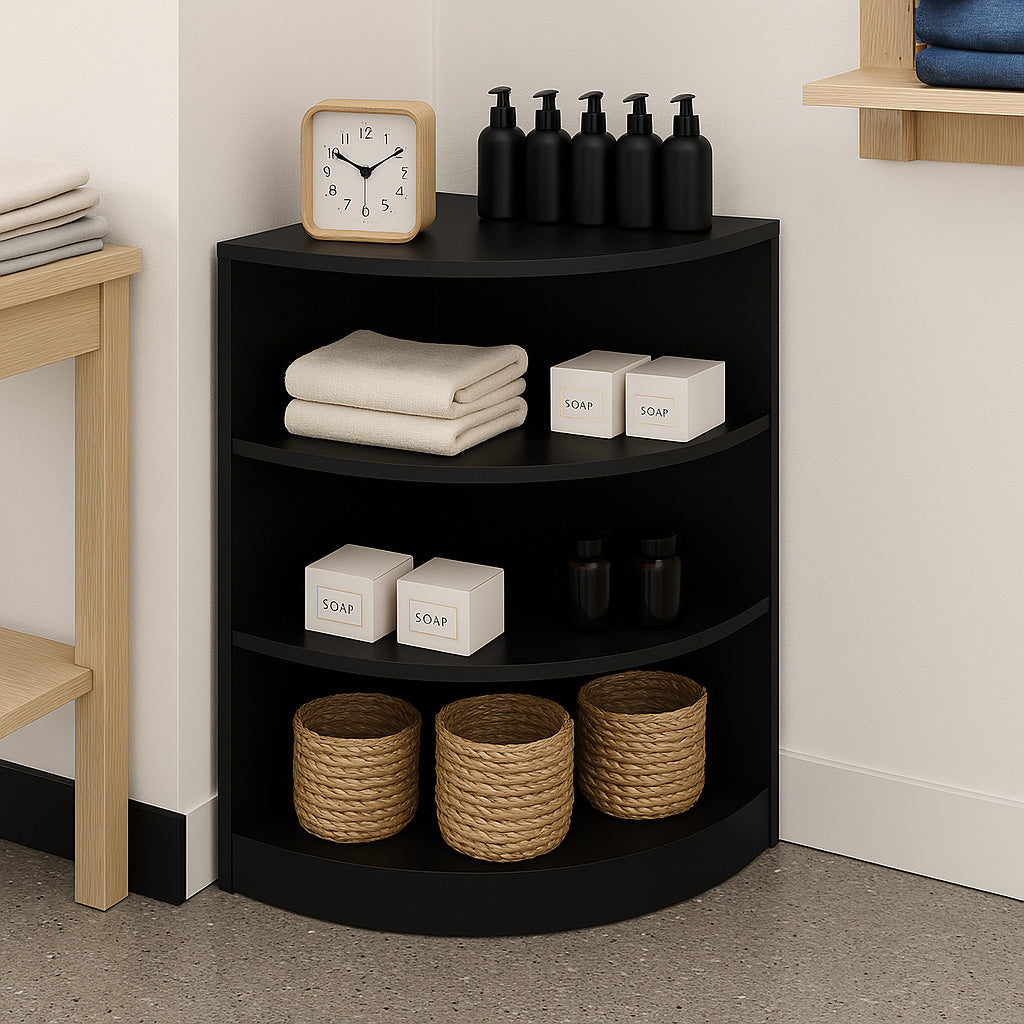 Q-Rax LM60 Bancone Angolare Negozio Nero 60x60cm