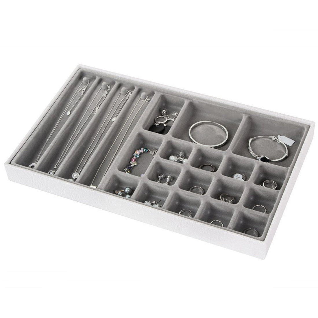 Jackcube Design Vassoio Portagioie Pelle Bianca Set 4 Pz
