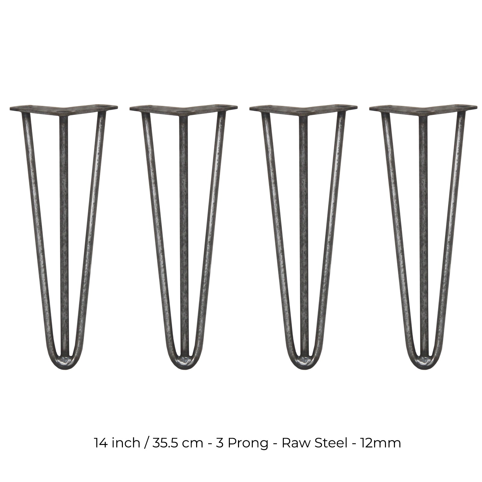 Q-Rax Gambe da Tavolo a Forcina 35,5cm Acciaio 4 pz