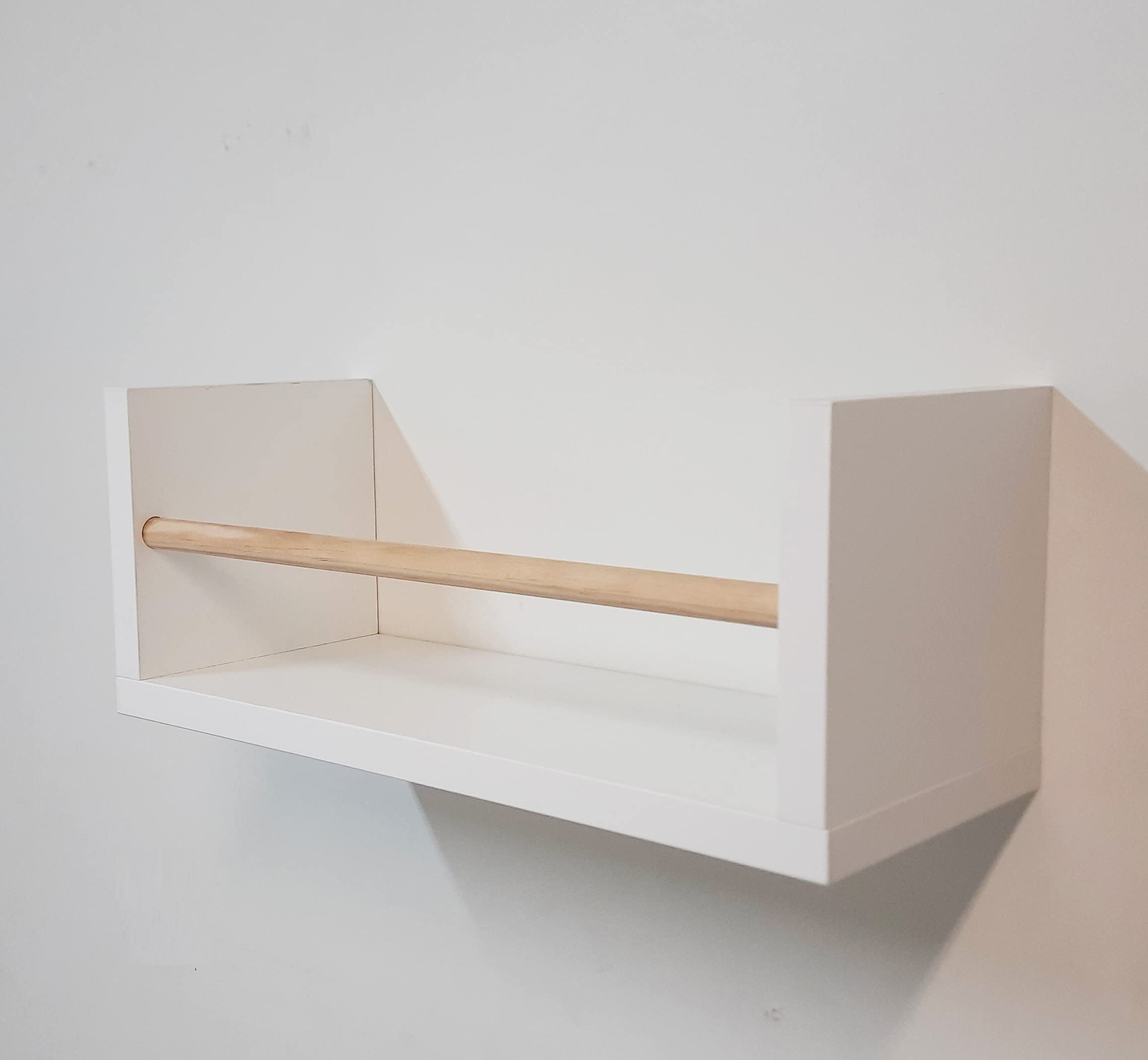 Henor Mensole 40x16x16 cm Mensola parete Bianco Pino con barra