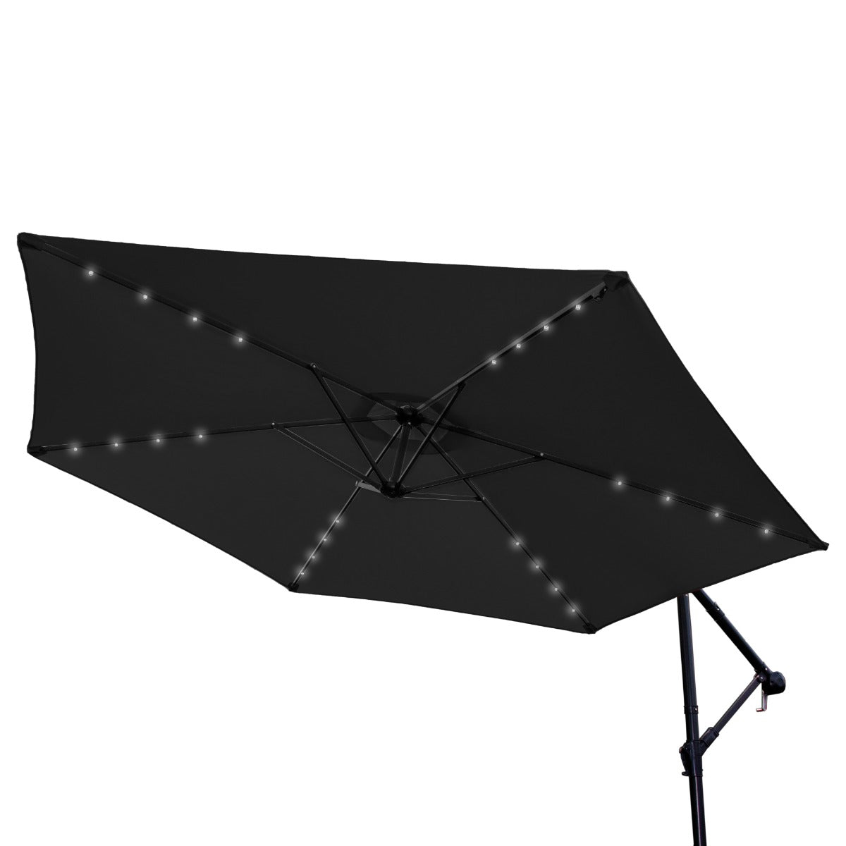 Q-Rax Mobili da Esterno Ombrellone 3m LED Grigio con Base
