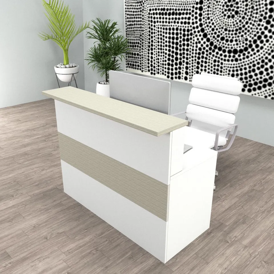 Henor Cidacos Bancone Reception 120 cm Bianco Quercia Stel