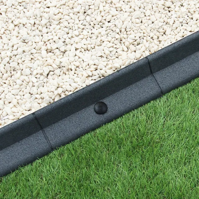 Q-Rax Bordura Giardino Flessibile Grigia 1,2m 4 Pezzi