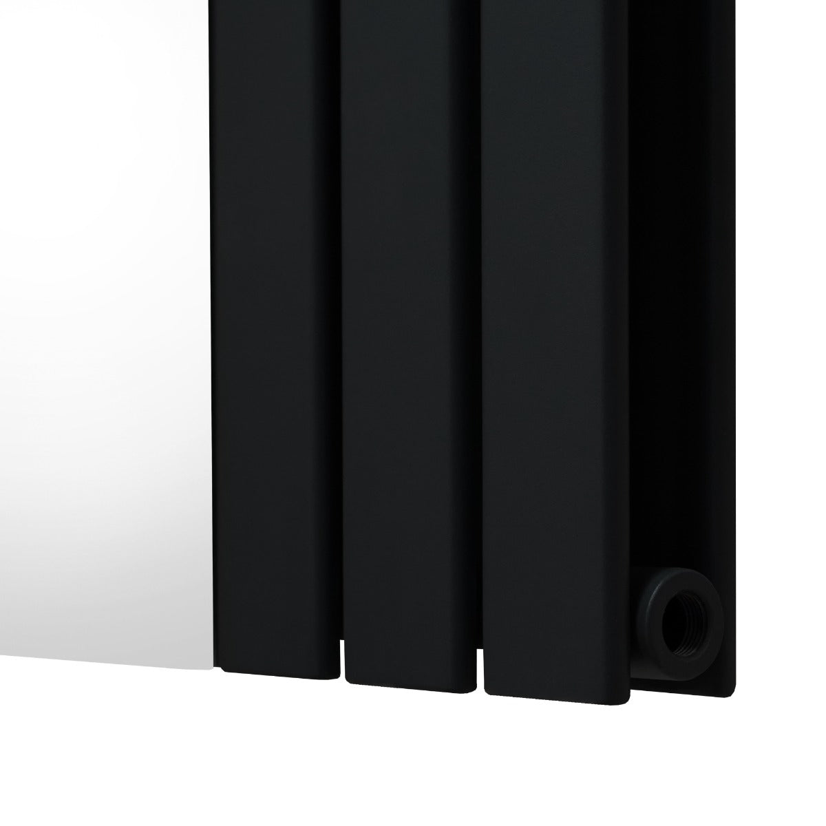 Q-Rax Radiatore a Specchio Piatto Nero 1800x425 mm Acciaio