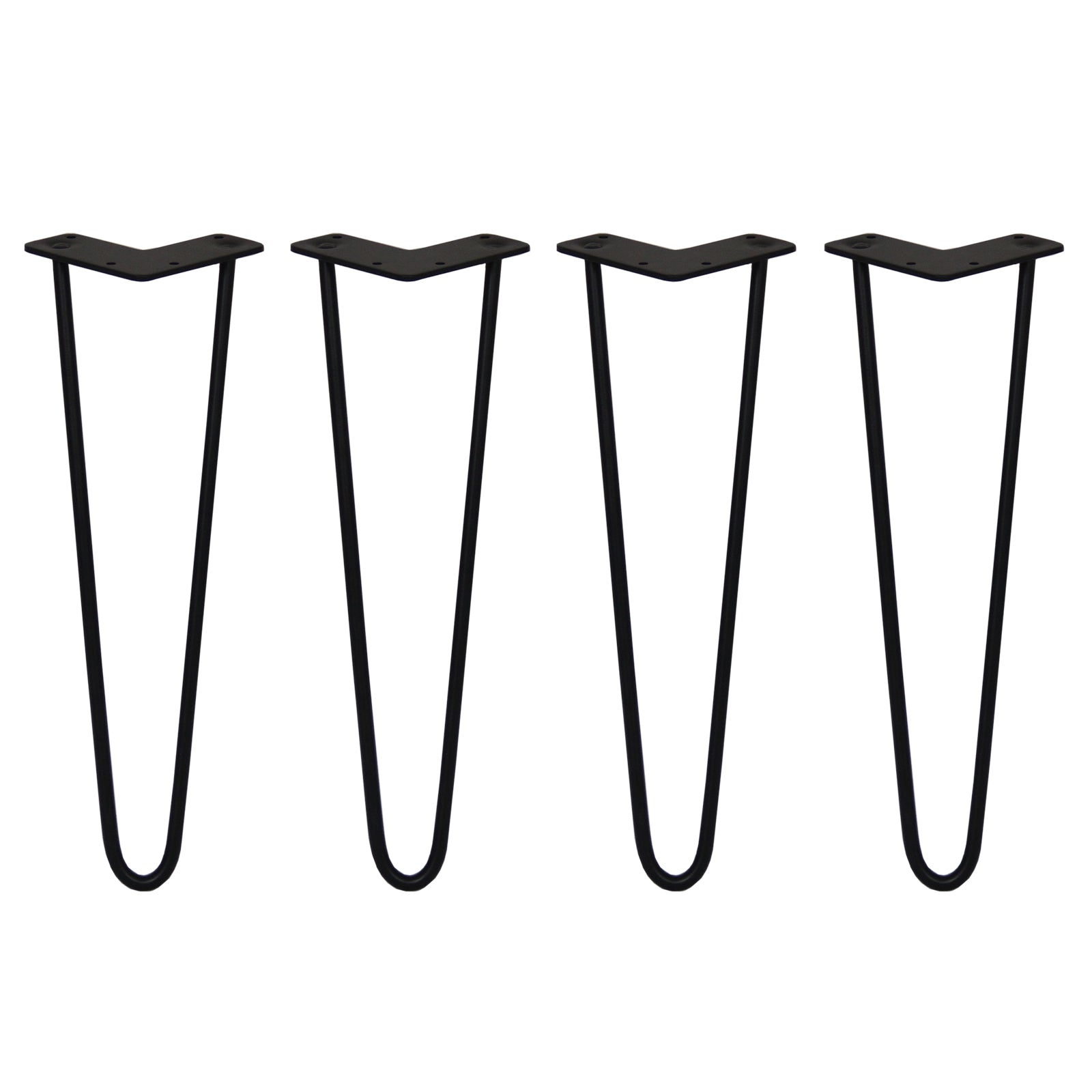 Q-Rax 4 gambe tavolo forcina nere 40,6cm 2 rebbi