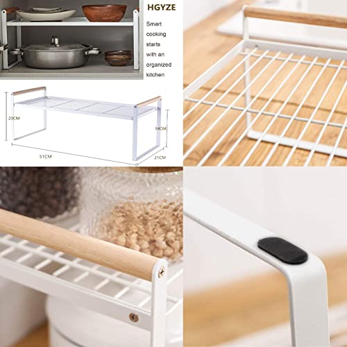 HGYZE Mensole Impilabili Cucina 50x21x20 cm bianco metallo