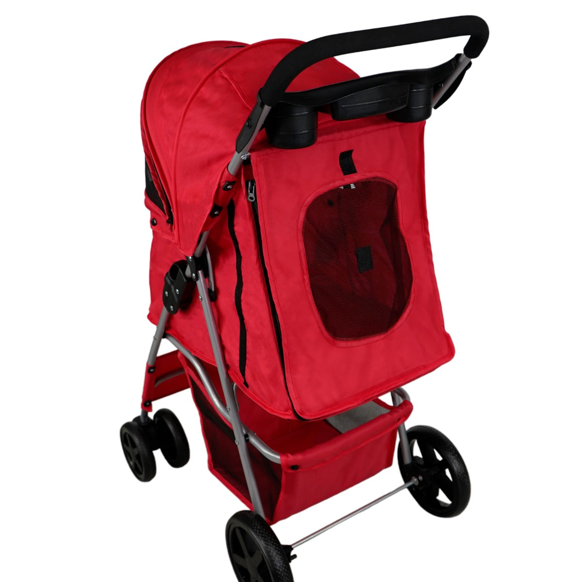 Q-Rax Passeggino Animali Domestici rosso con parapioggia 15 kg