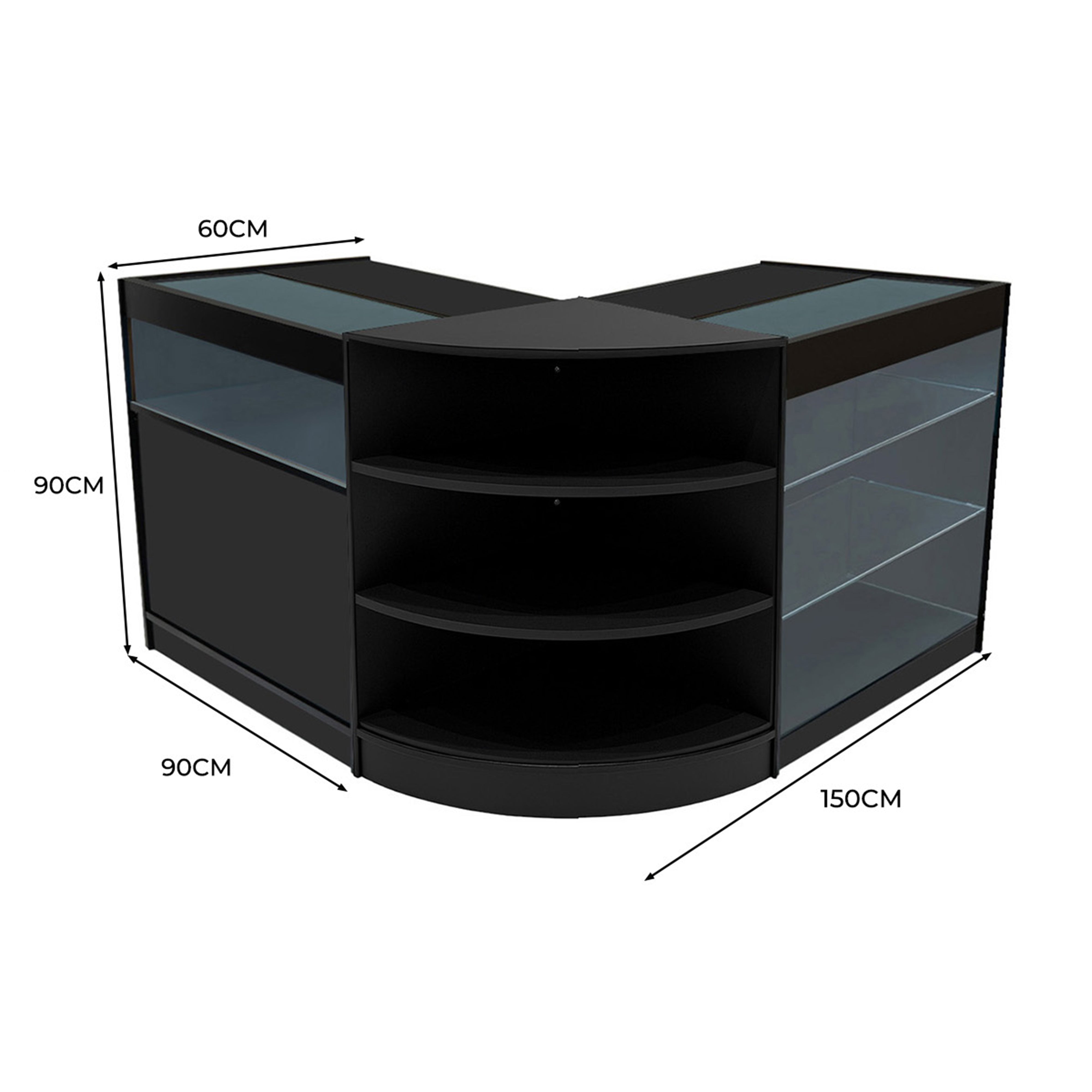 Q-Rax Demeter K900 B900 LM60 bancone negozio nero LED