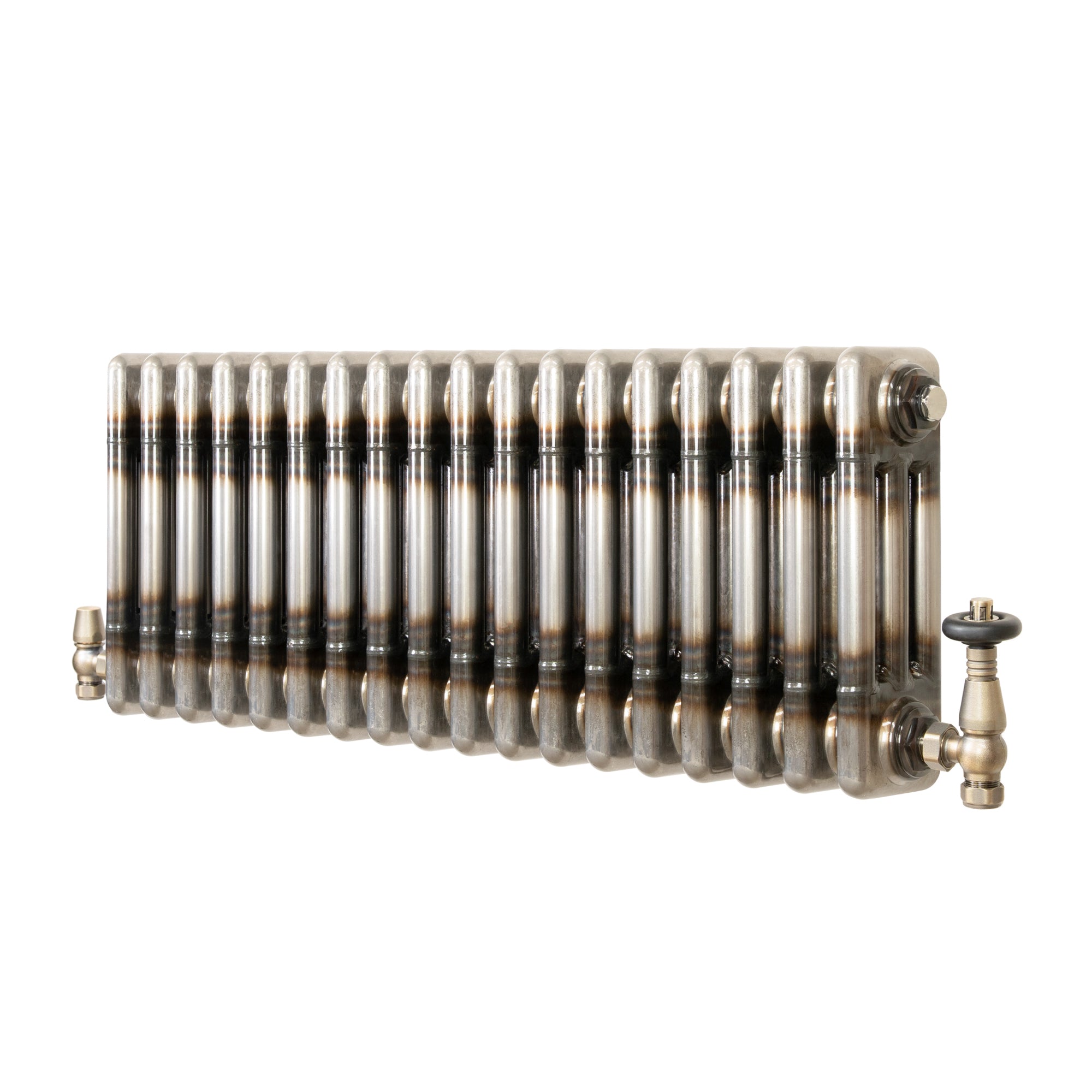 Q-Rax Radiatore 3 Colonne 300x830 Metallo Grezzo con Valvole