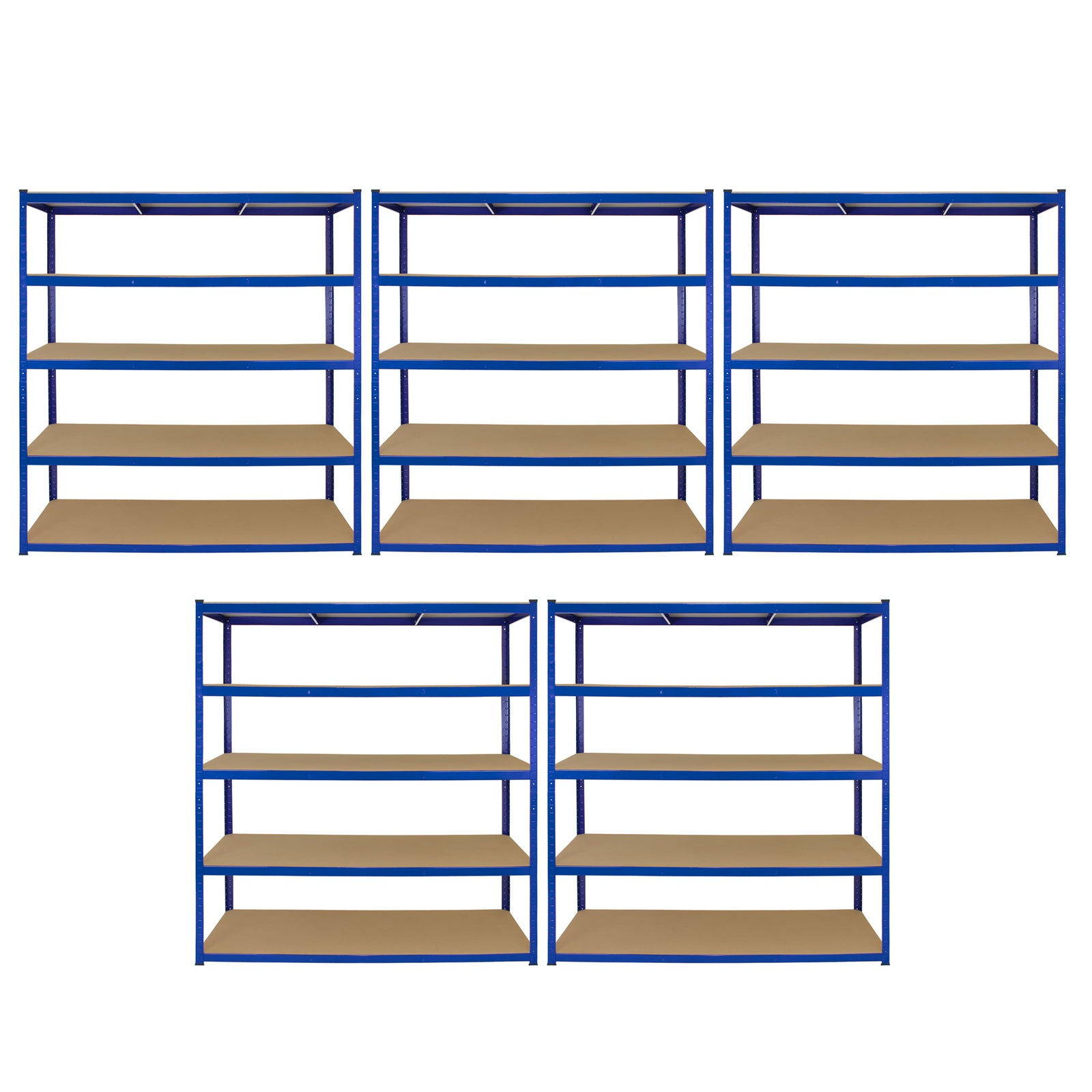 Q-Rax T-Rax Set 5 Scaffali Metallo Blu 160 cm 5 Ripiani