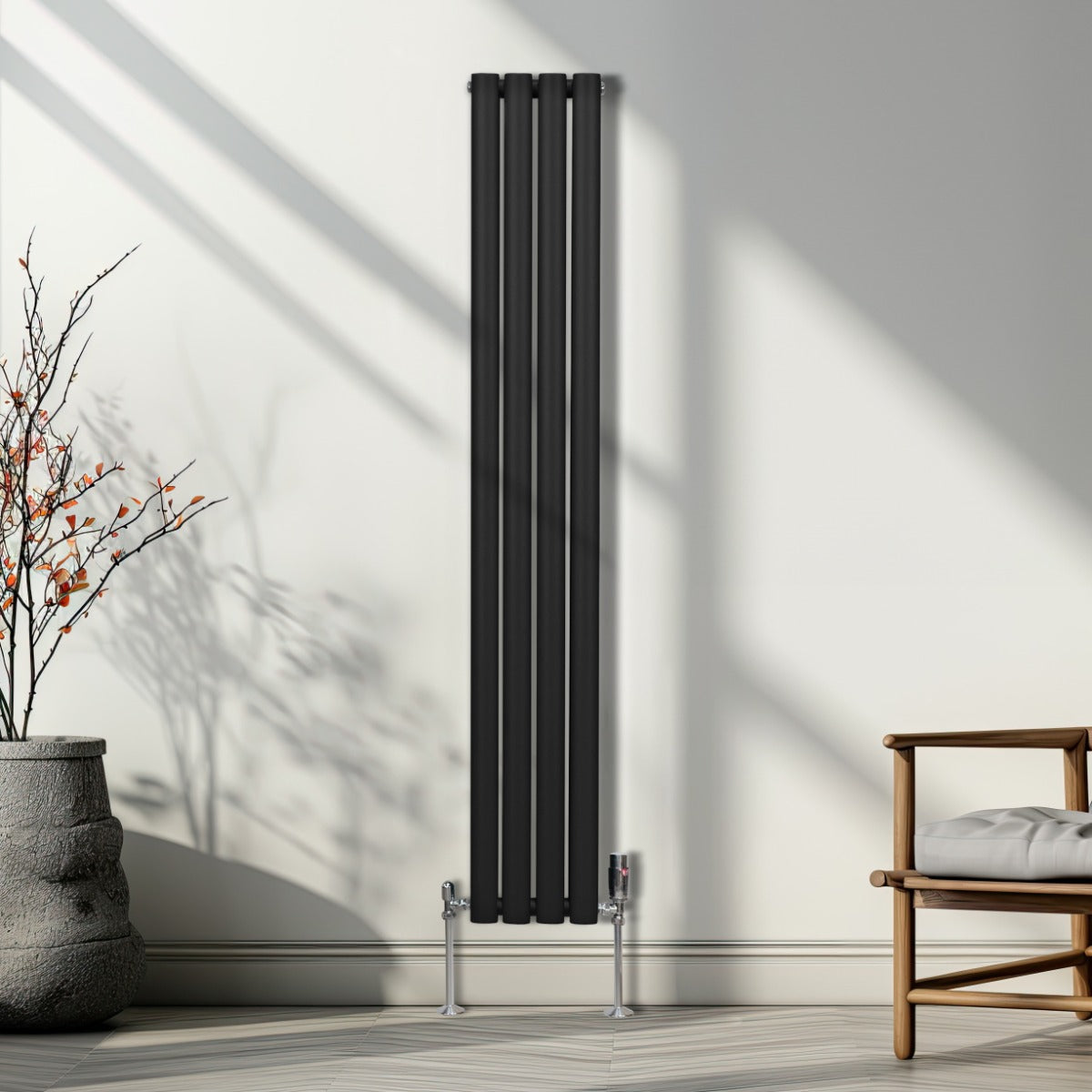Q-Rax Radiatori 1600x240 mm Radiatore Nero Ovale Doppia Colonna