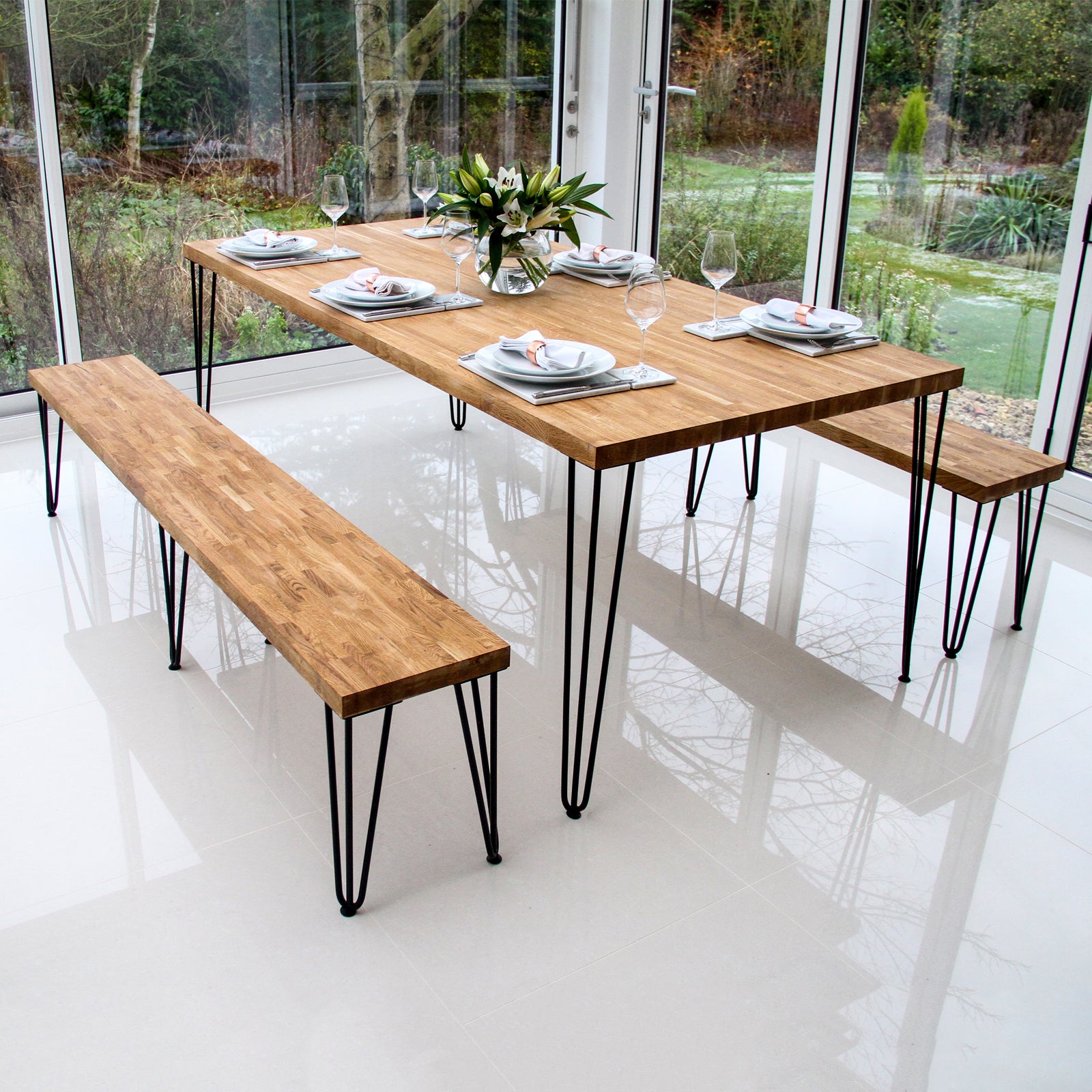 Q-Rax Gambe Tavolo Forcina 35,5cm 2 Rebbi Acciaio Naturale 4pz