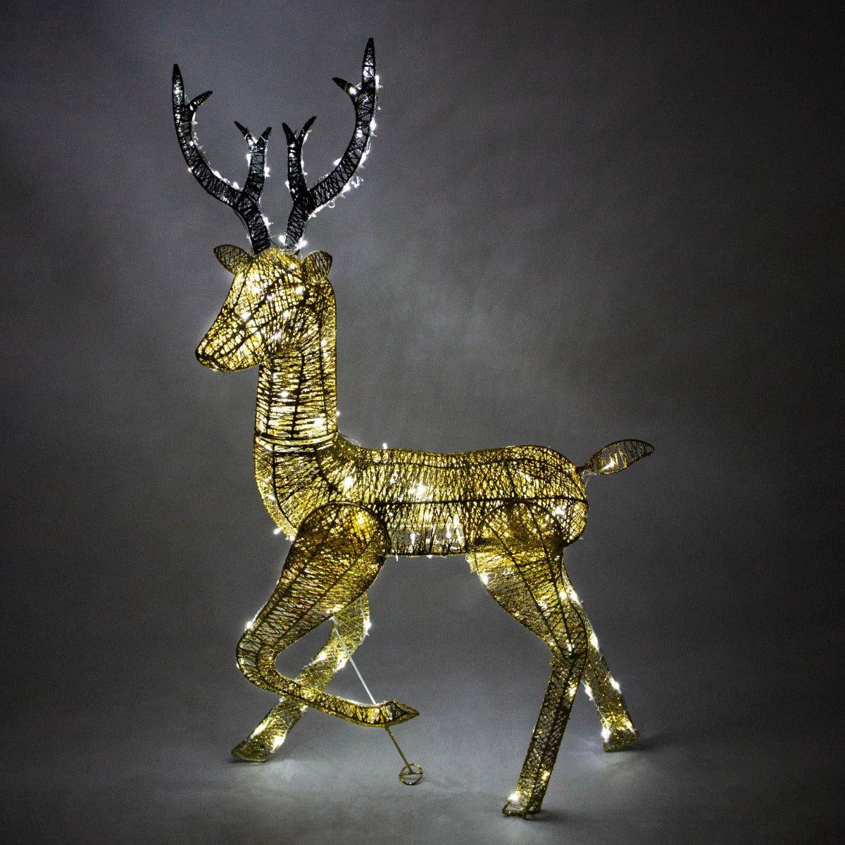 Q-Rax Renna Natale Luminosa Maschio Oro 120 cm 200 LED